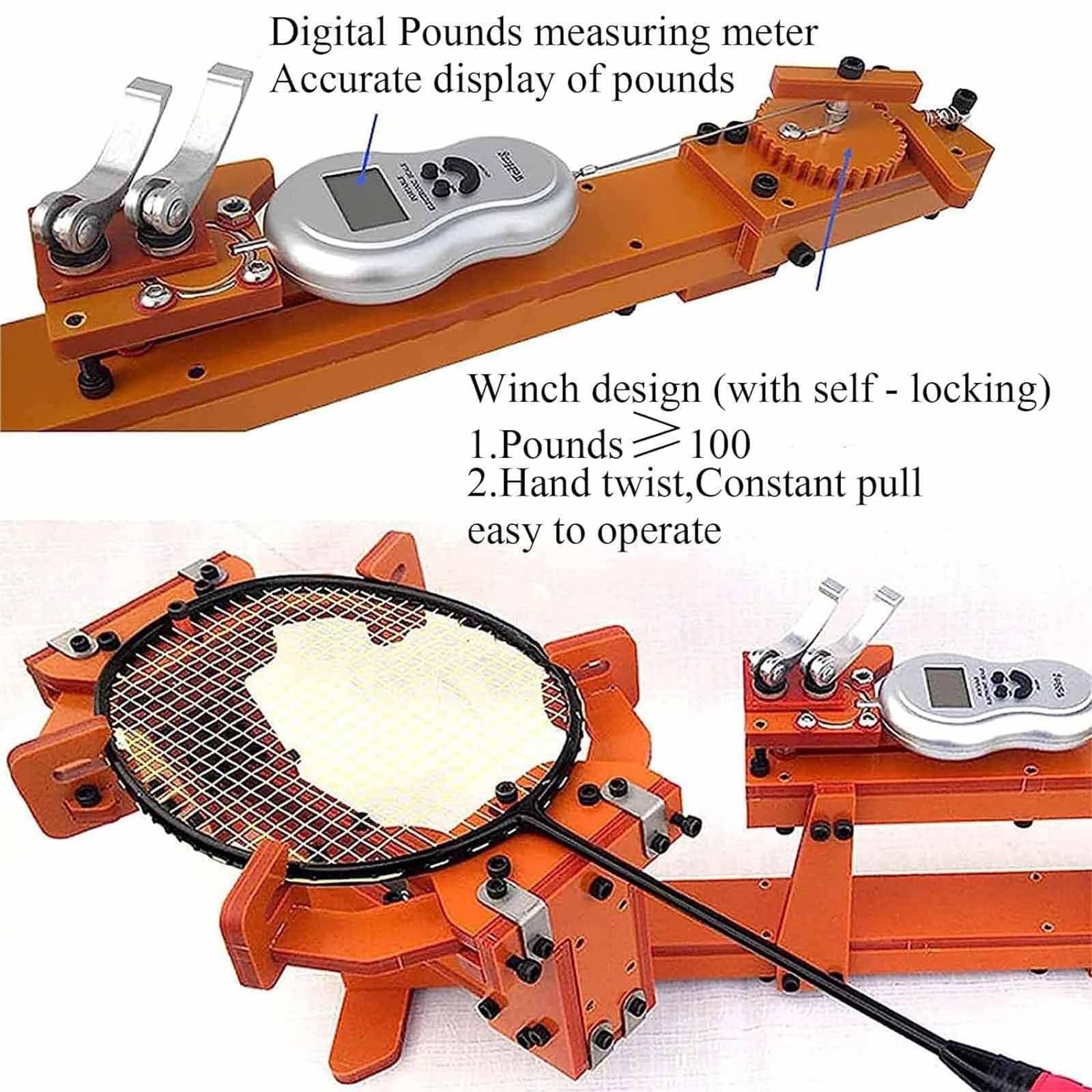 Professional 60lb Winch-Type Badminton Racket Stringing Machine | DIY Tennis, Squash & Badminton Stringer Tool | Perfect for Home Use & Sports Equipment Maintenance