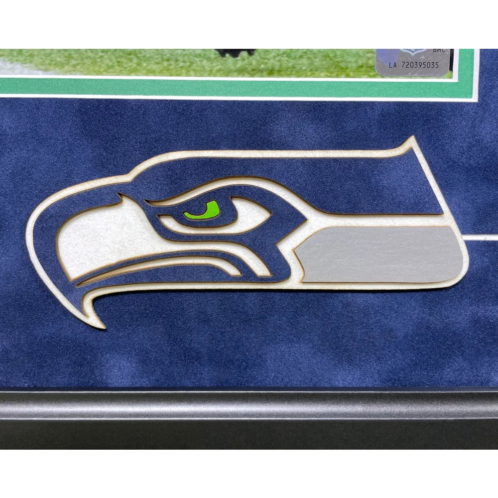DK Metcalf Autographed Seattle Seahawks 16x20 Framed Photo - BAS Certified Signed Memorabilia - Perfect for NFL Fans, Man Cave Decor & Sports Collectors Gifts