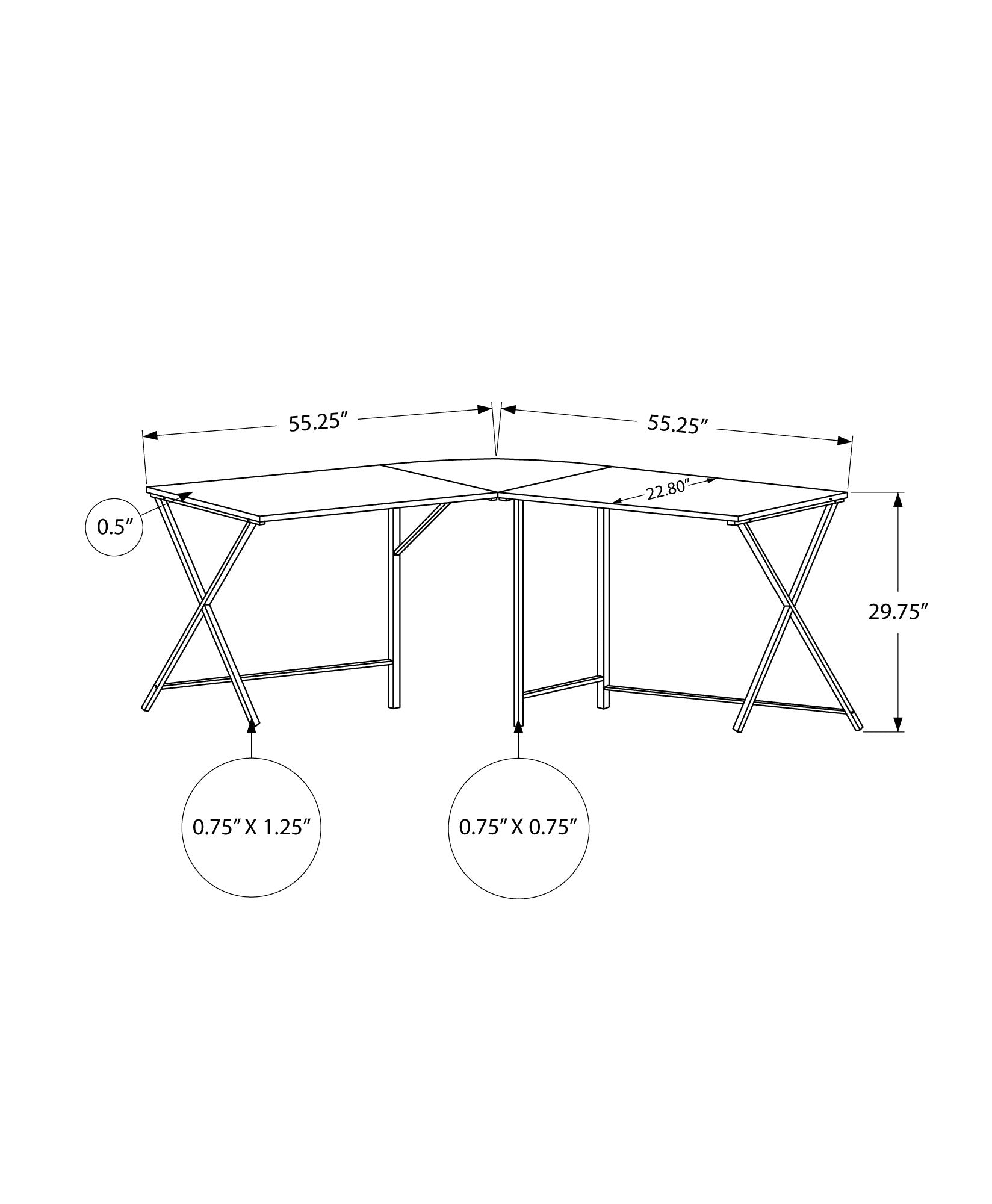 55L White Computer Desk with Black Metal Frame - Modern Home Office Desk for Work, Study, and Gaming