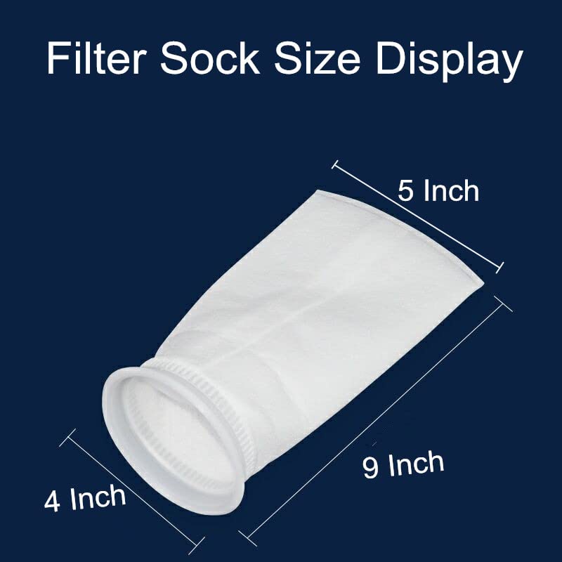 2 Pack 50 Micron Felt Filter Socks - 4
