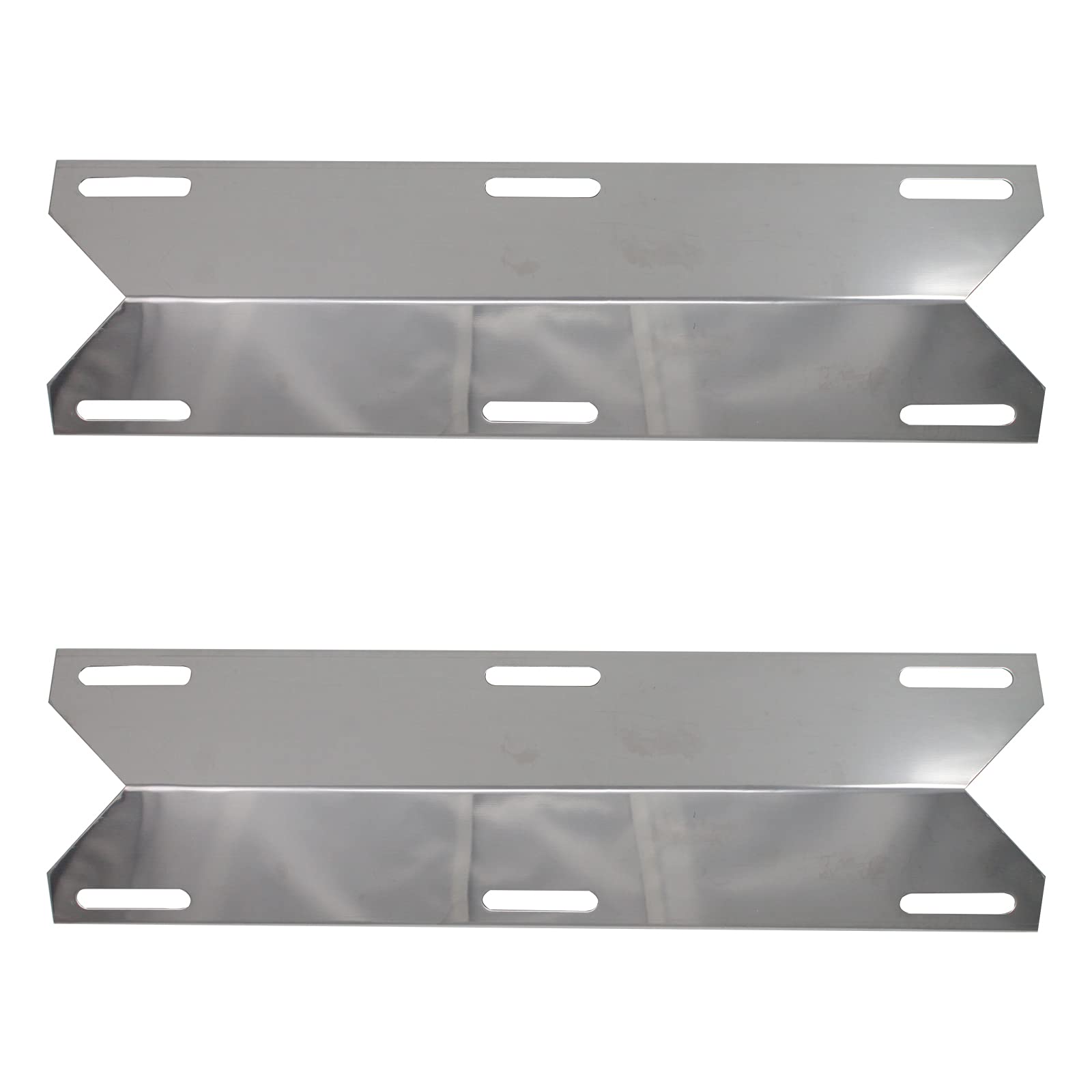2-Pack Stainless Steel BBQ Grill Heat Shield Plate Tent Replacement Parts - Compatible with Nexgrill 720-0304, Flame Tamer, Guard, Deflector, Flavorizer Bar (15 Inch) | Durable Grill Accessories for Outdoor Cooking, Backyard BBQs & Camping