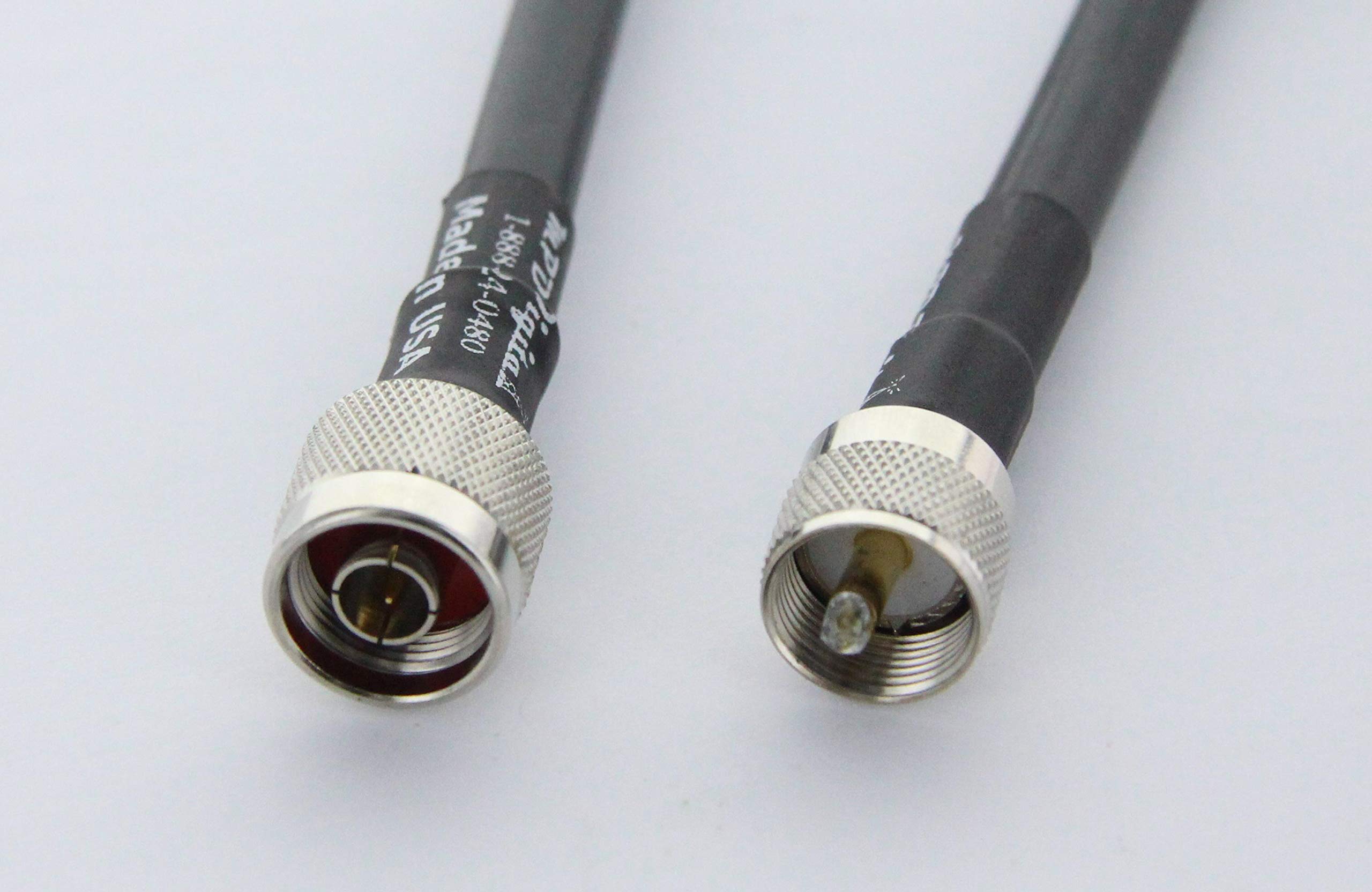 High-Quality MPD Digital RG-213 Coaxial Cable Jumper - 40 FT N Male to PL-259 (UHF Male) Connector for Ham Radio, CB, UHF VHF RF Applications - MILSPEC MIL-C-17 M17/163A Certified - Perfect for Amateur Radio, CB Radios, and Antenna Installations