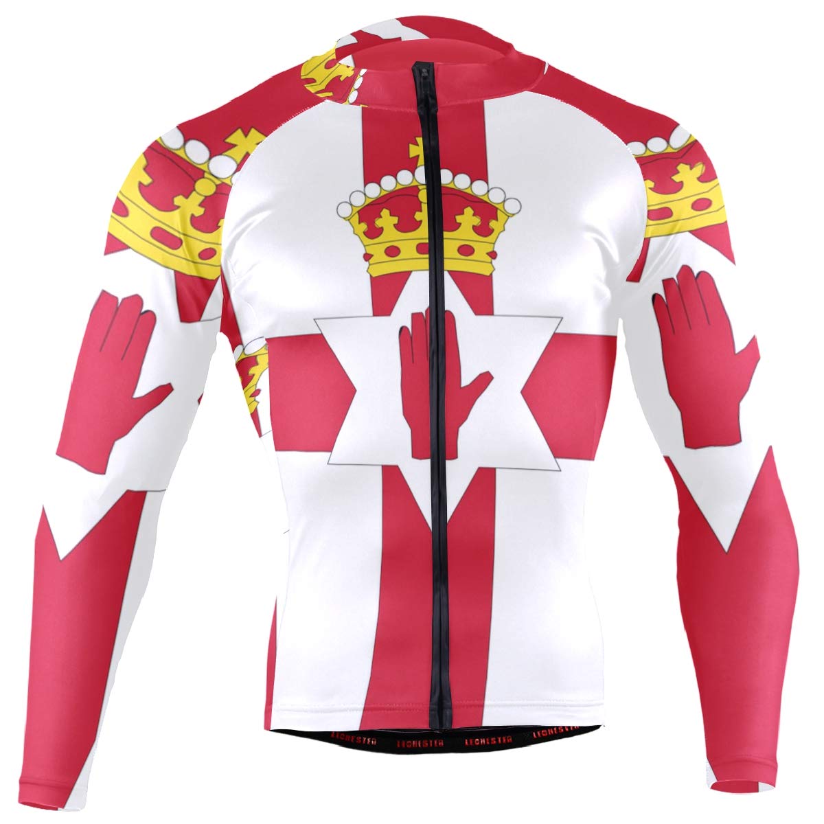 Northern Ireland Flag Men's Cycling Jersey - Long Sleeve Bike Jacket for Road & Mountain Biking - Breathable & Moisture-Wicking Bicycle Shirt for Training & Racing