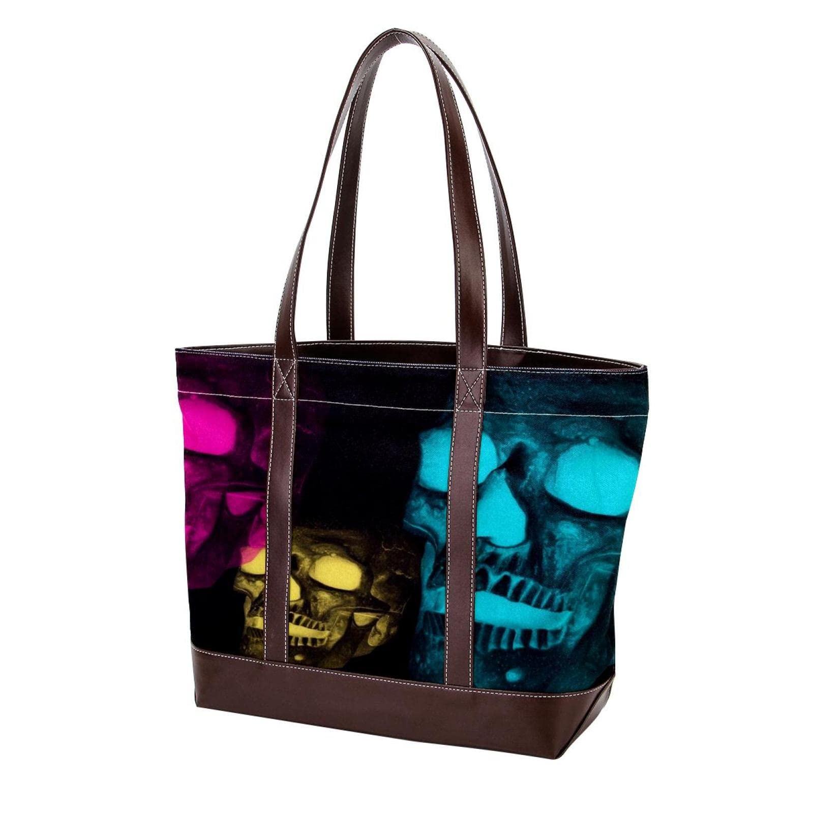 Abstract Mandala Colorful Tote Bags for Women - Large Leather Canvas Shoulder Purses & Handbags with Top Handle - Perfect for Beach, Shopping & Work Commute