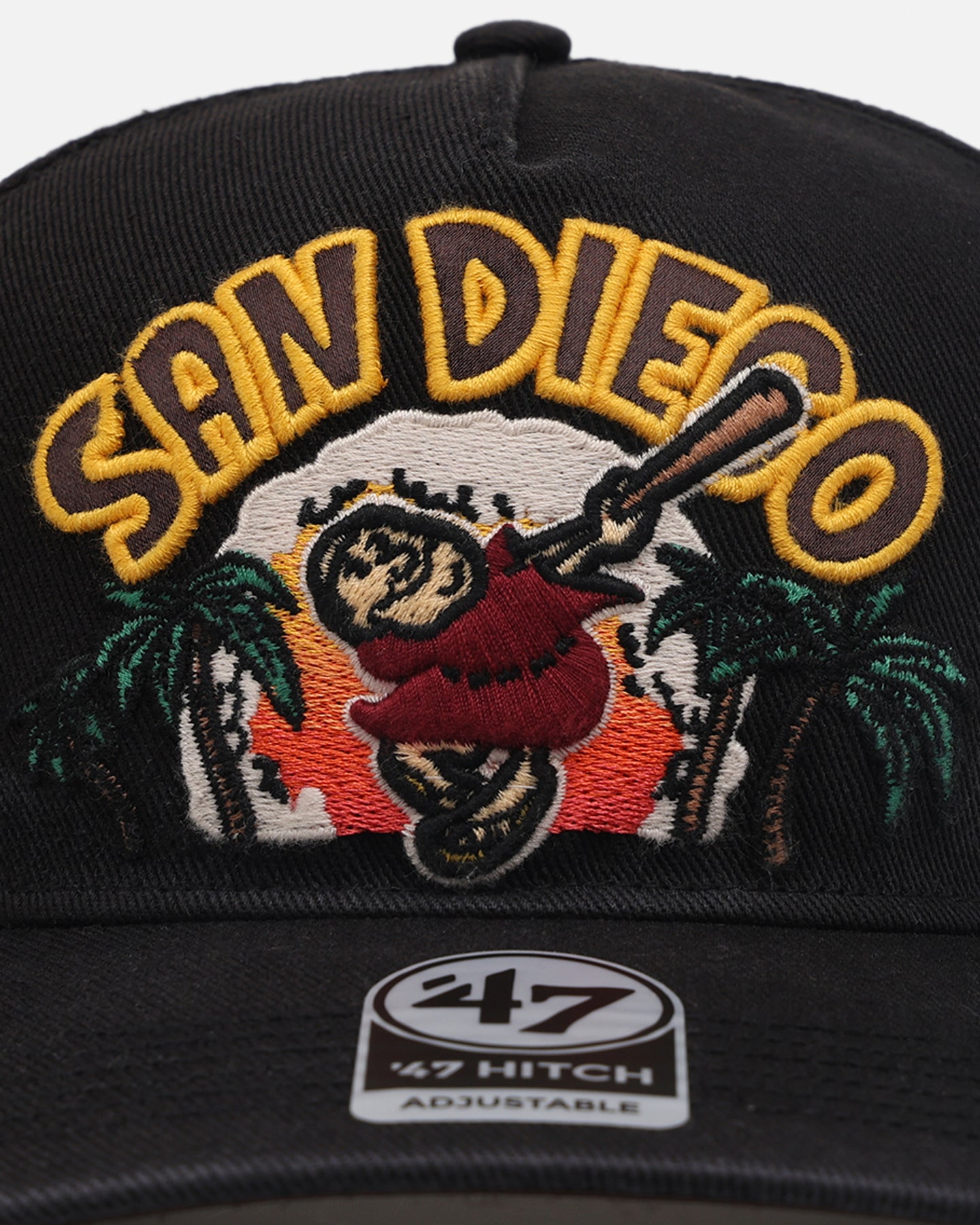 47 Brand San Diego Padres MLB Trophy Case Snapback Hat - Adjustable Hitch Back Closure - Black Baseball Cap for Men & Women - Perfect for Games, Fan Gear & Streetwear Fashion