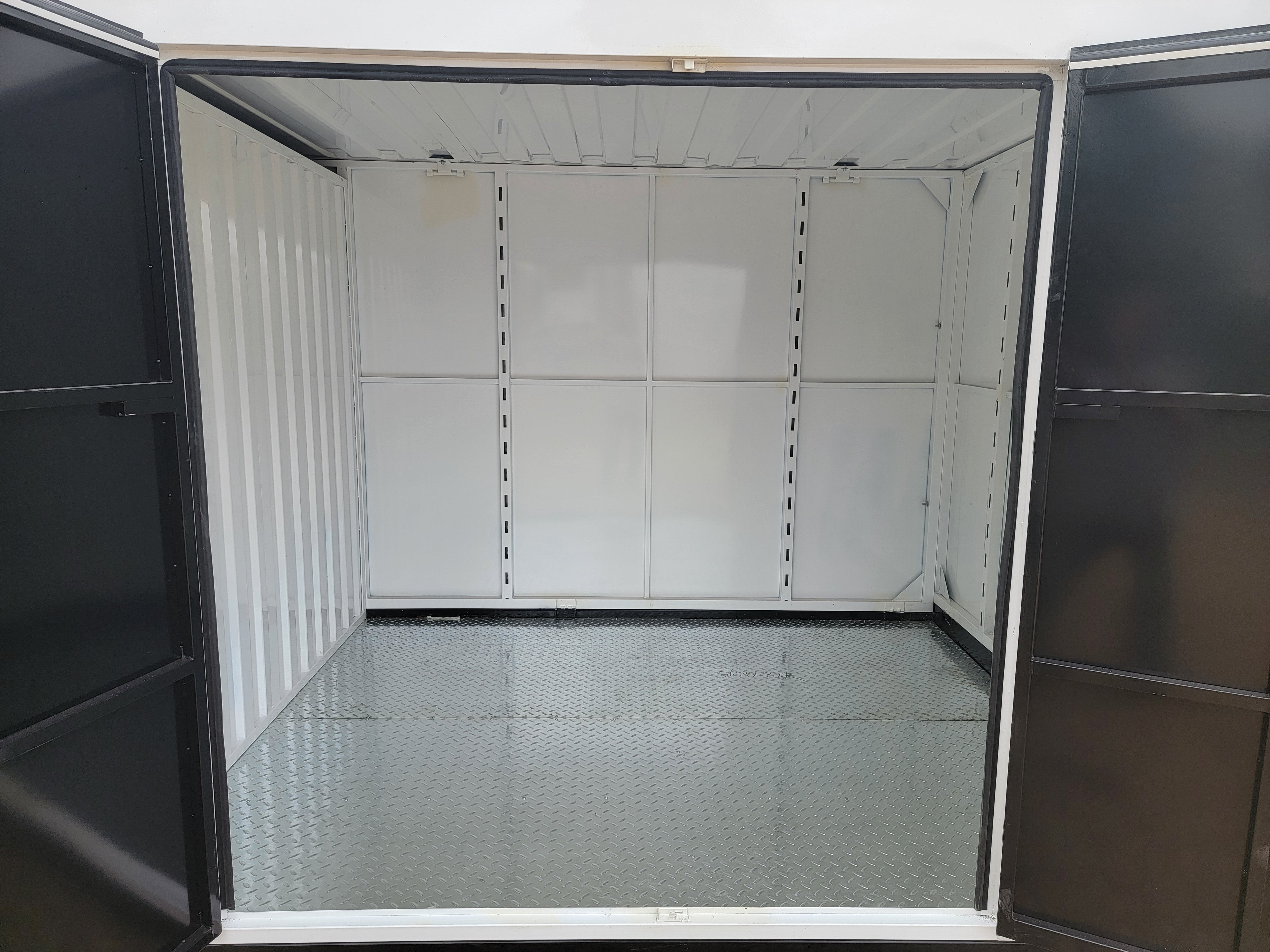 8'x20' Two Door Portable Relocatable Storage Container | Durable Steel Construction | Ideal for Home Storage, Business Inventory & Construction Site Use