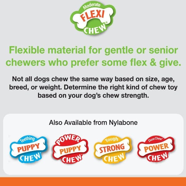 Nylabone FlexiChew Triple Pack - Chicken & Original Flavored Durable Dog Chew Toys for Small, Medium & Large Breeds - Perfect for Teething, Dental Health & Boredom Relief