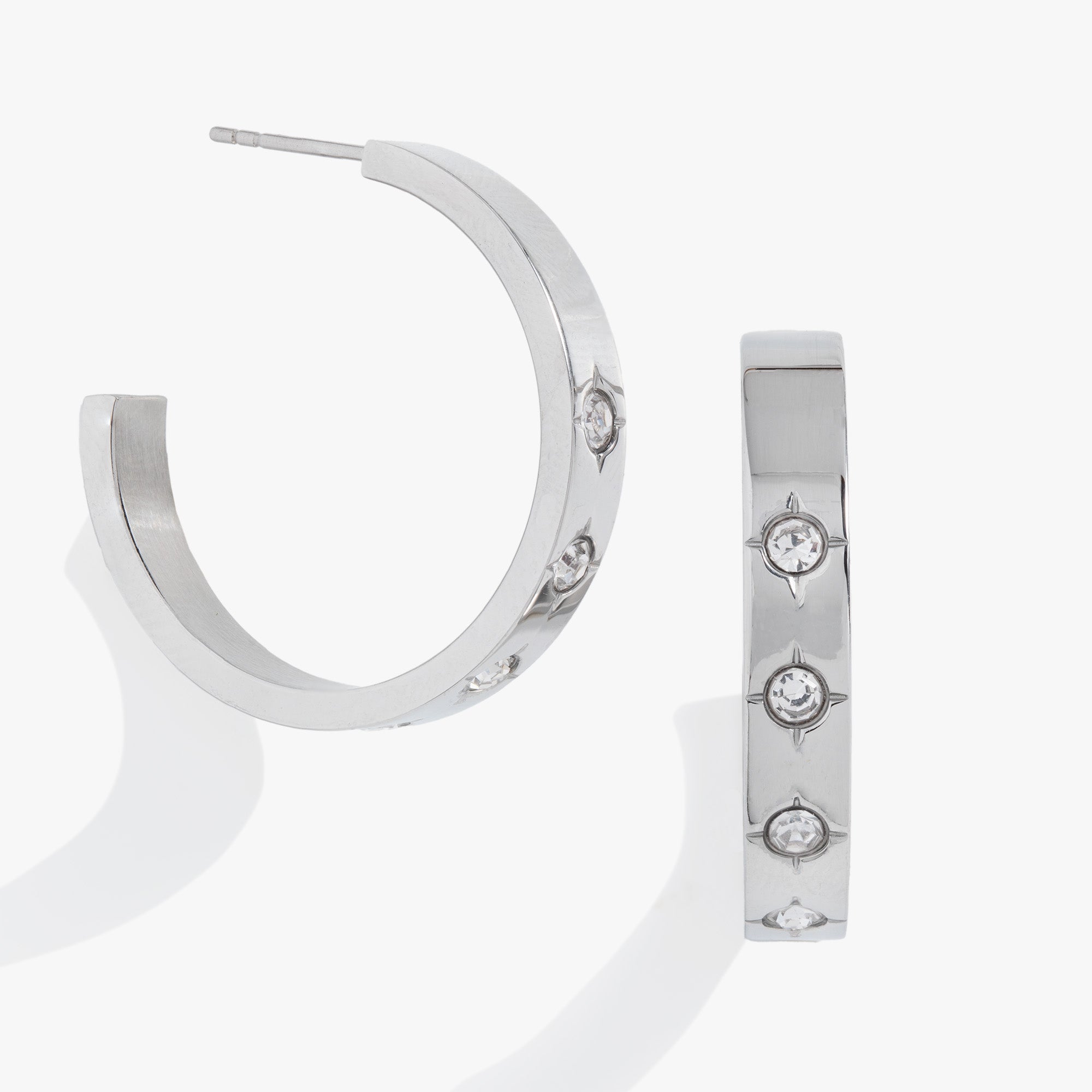 Elegant Crystal Accent Hoop Earrings for Women - Sparkling Fashion Jewelry Gift for Party, Wedding & Everyday Wear