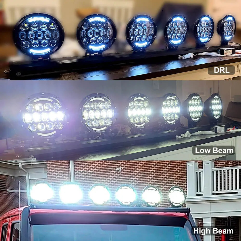 105W 7-Inch Round LED Spot Pods Light Bar with Adjustable Mounting Bracket - Waterproof Off-Road Driving Lights for Trucks, Jeeps, ATVs & UTVs - Perfect for Night Driving, Camping & Outdoor Adventures