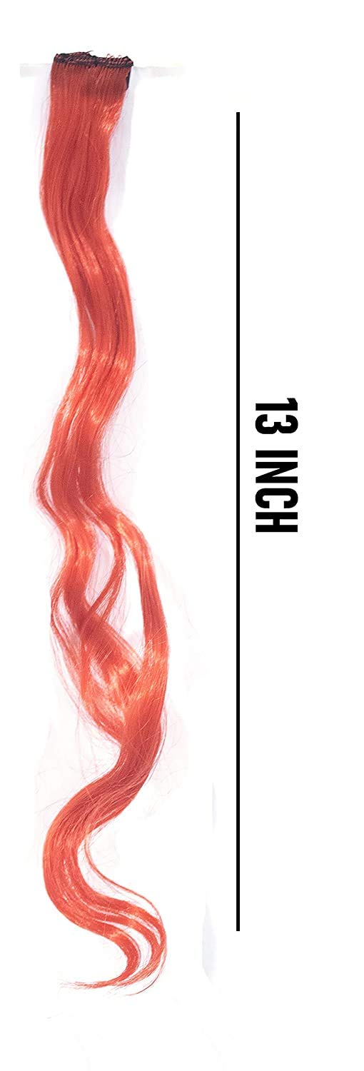 Vibrant AASA Set of 2 Red Curly Hair Streaks for Women & Girls - Perfect for Cosplay, Parties & Fashion Highlights | Heat Resistant Synthetic Hair Extensions