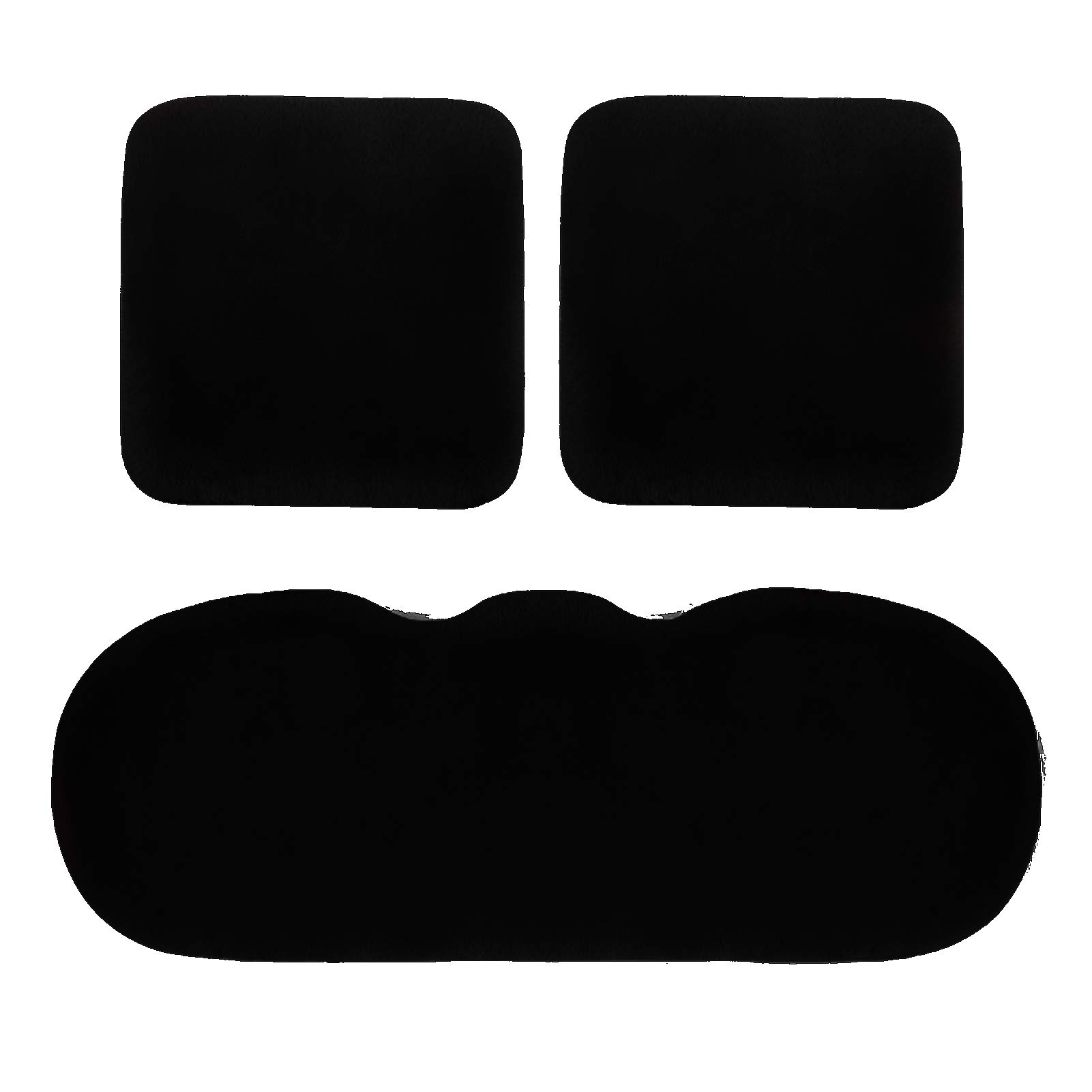 Xinyijiayi 3Pcs Winter Plush Warm Anti-Slip Car Seat Cushion Set - Front & Rear Seat Pad Cover in Black for Comfortable Driving in Cold Weather