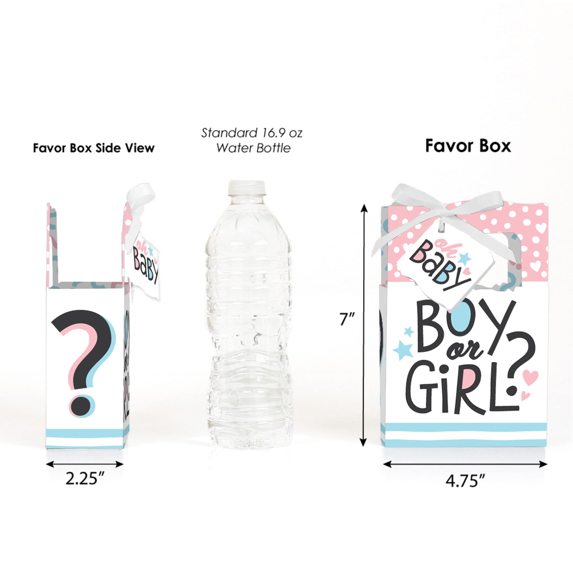Big Dot of Happiness Baby Gender Reveal Party Supplies - Team Boy or Girl Favor Boxes (Set of 12) - Perfect for Baby Showers, Gender Reveal Parties & Celebrations