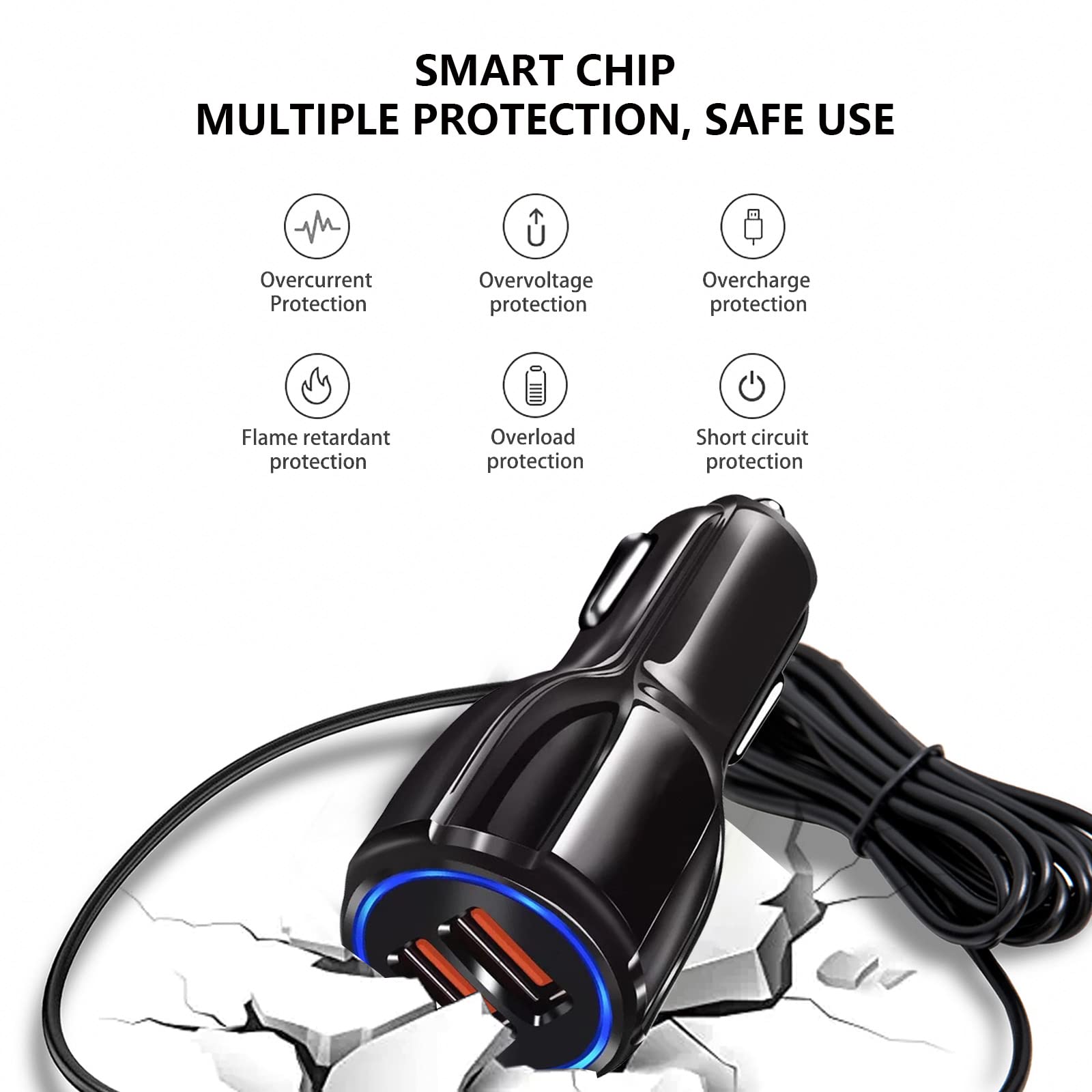 Fast Car Charger & 5ft USB Type C Charging Cable - Compatible with TCL Flip Pro 10L 20 SE 30, Cricket Influence Icon 2/3, Cricket Ovation 2 Debut Dream, ATT Calypso 2 Radiant Max, Sonim XP3 Plus XP8 - Quick Charge for Phones On The Go - Perfect for Road Trips & Daily Commutes