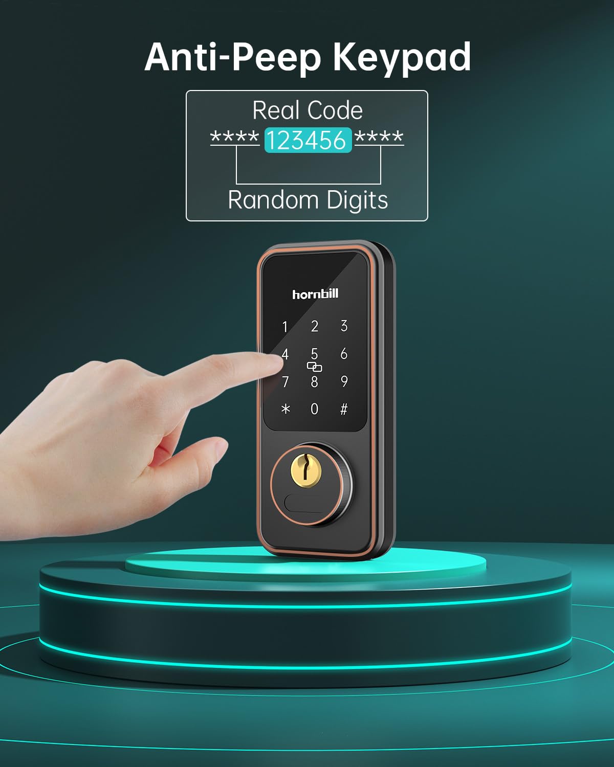 Keyless Entry Door Lock Set - Hornbill Smart Deadbolt with Handle, Bluetooth/APP Control, Auto Lock, Keyfobs & Keys, Oil Rubbed Bronze - Secure Front Door for Homes & Apartments