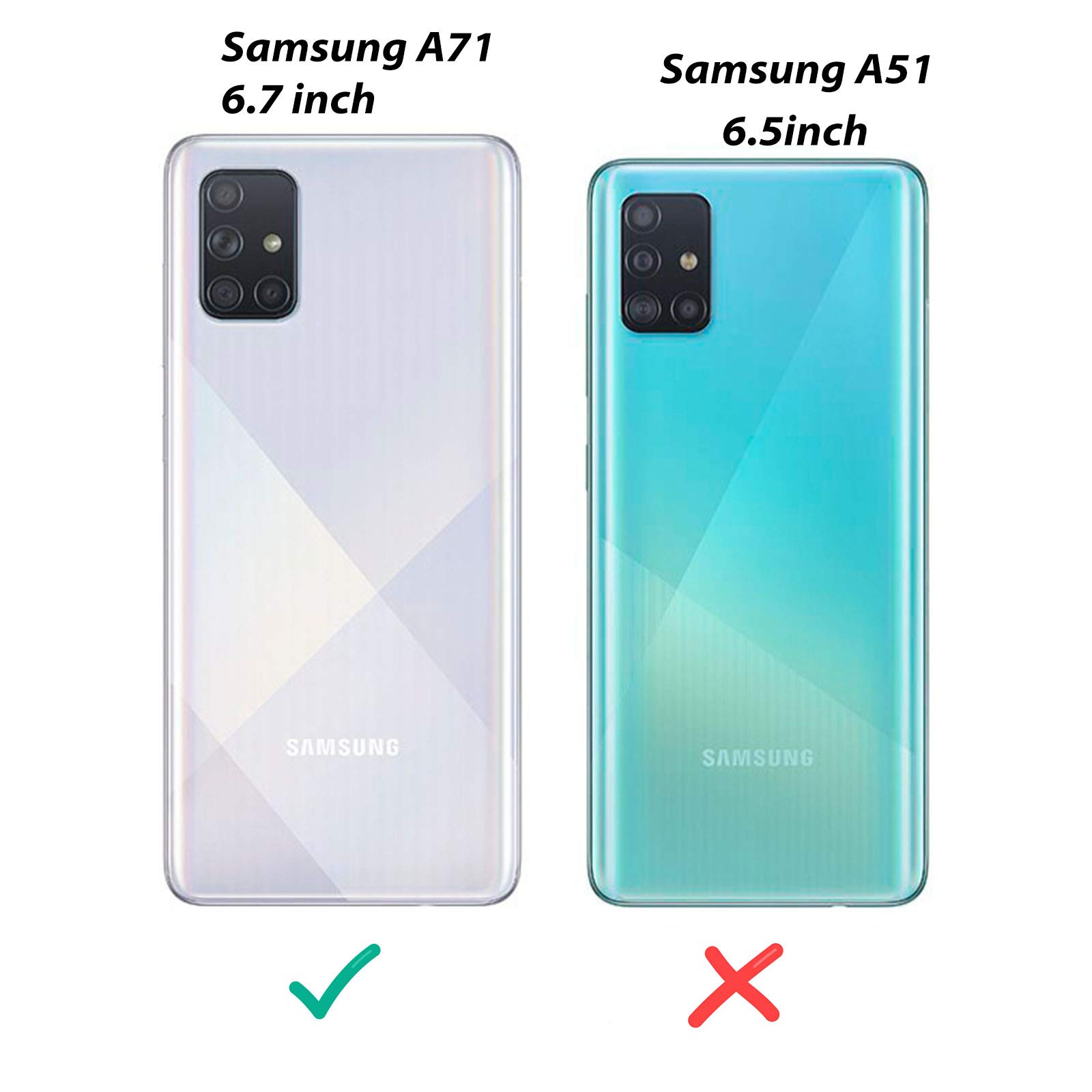 Samsung Galaxy A71 Magnetic Case with Ring Holder & Kickstand - Shockproof Cover for Daily Use
