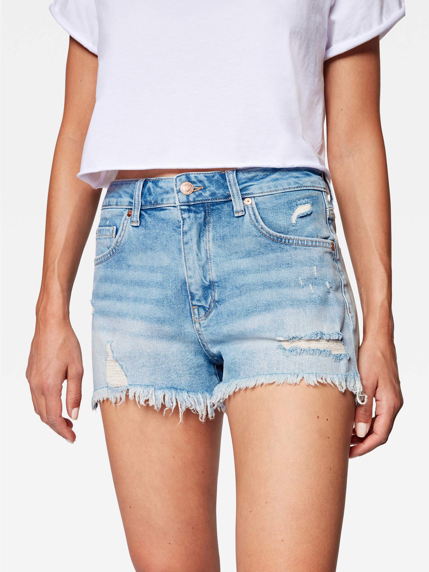 Mavi Rosie Women's High Rise Denim Shorts - Comfortable Boyfriend Style Jean Shorts for Summer | Perfect for Beach, Casual Outings & Weekend Wear