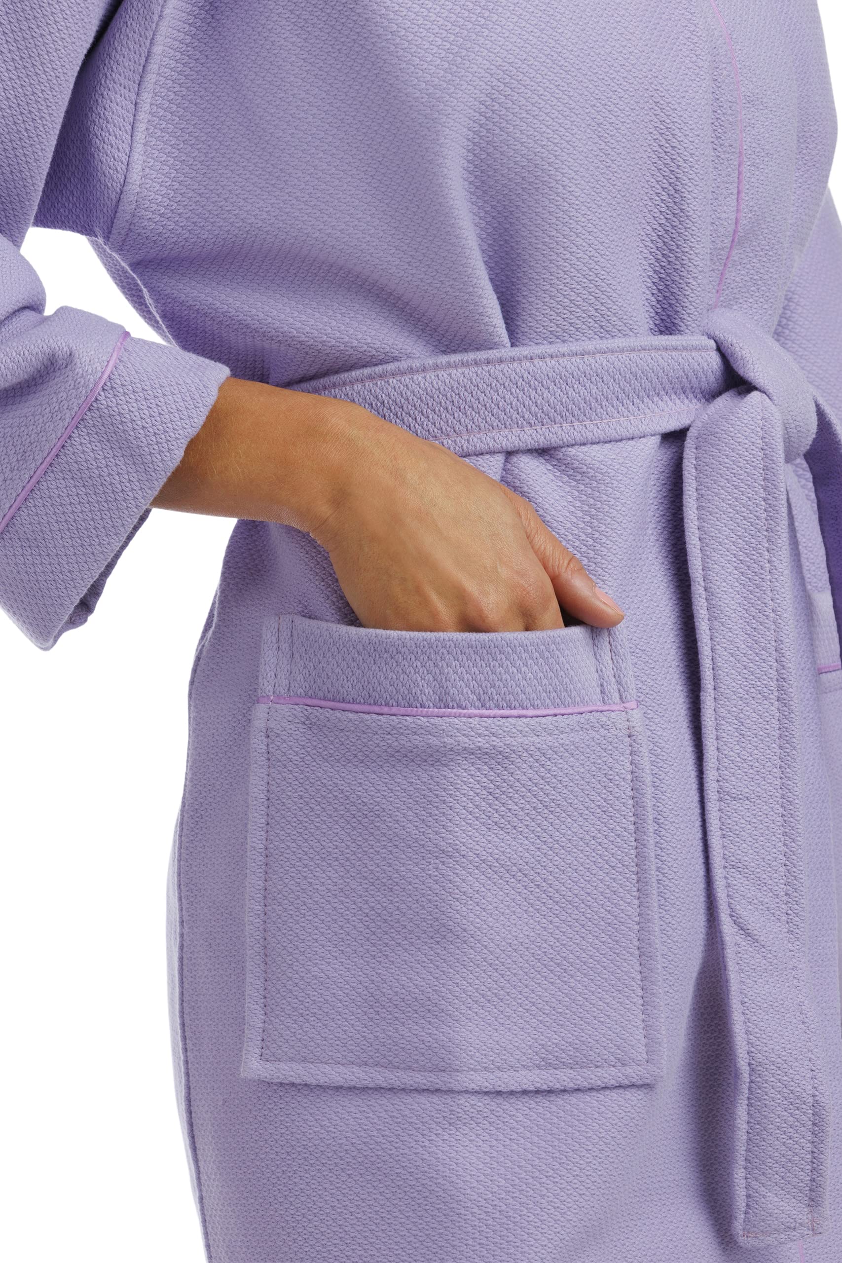 Fishers Finery Women's Waffle Kimono Resort Spa Robe - Soft Lightweight Short Robe for Lounge, Beach & Vacation - Above Knee Length