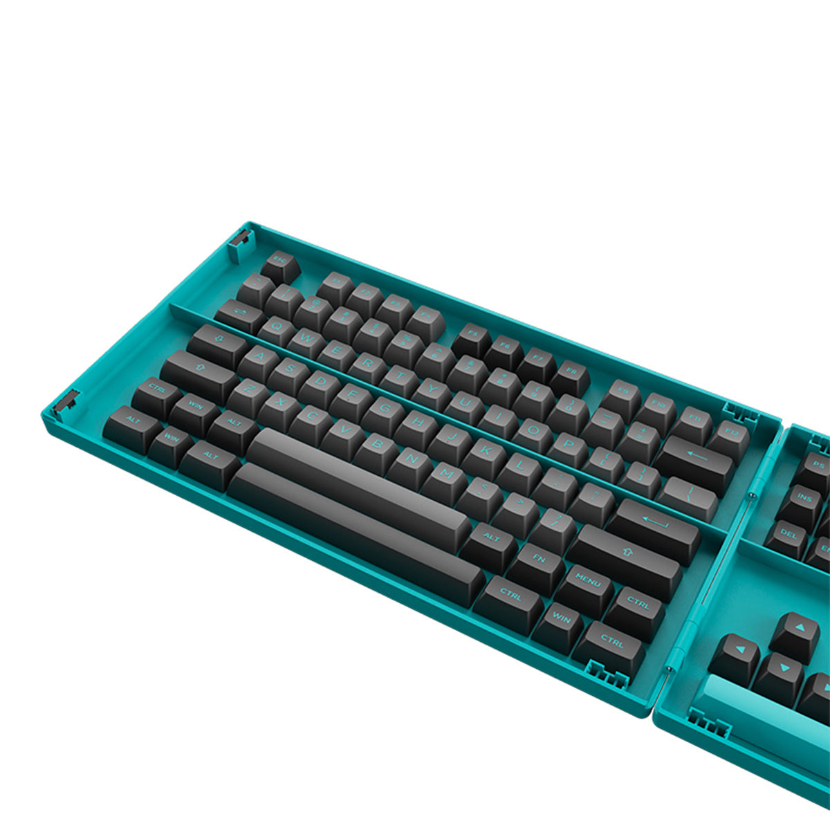 Akko Black & Cyan Fullset PBT Doubleshot ASA Profile 197-Piece Keycaps - Perfect for Mechanical Keyboards, Gaming, Typing & Custom Builds