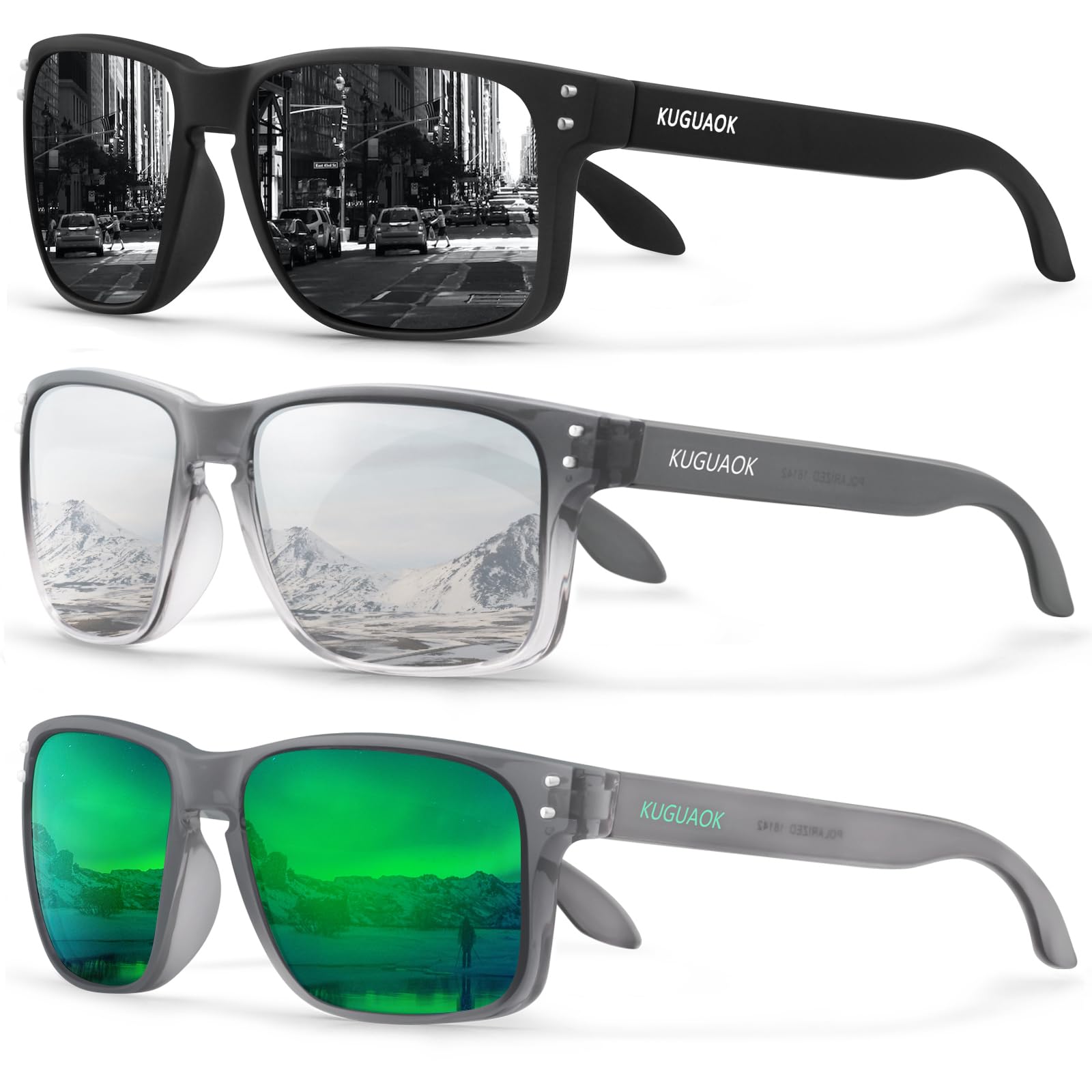 Polarized Square Sunglasses for Men & Women - UV Protection for Outdoor Sports
