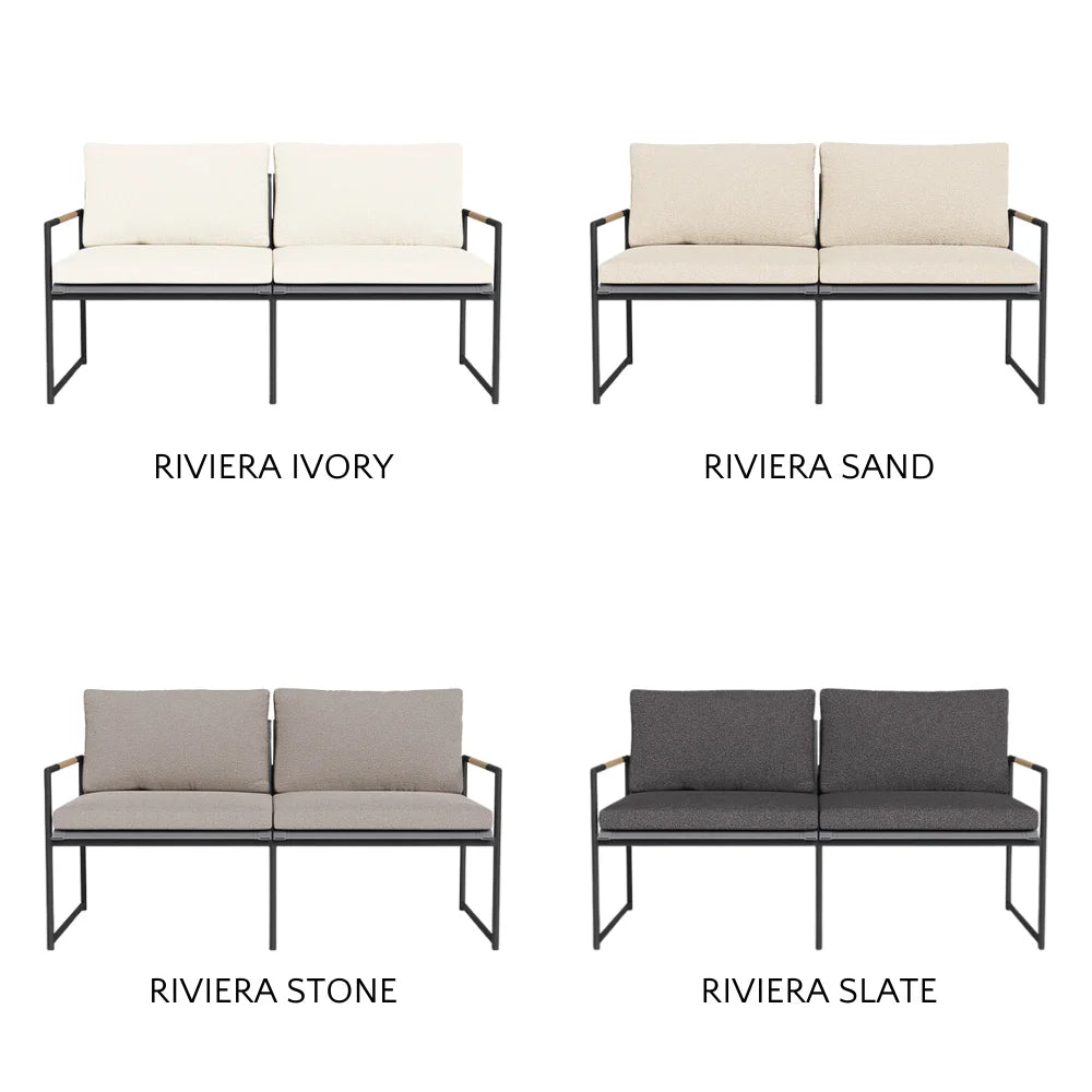 Premium Breeze Aluminum Outdoor 2-Seat Sofa Set - Patio Furniture for Garden, Poolside & Backyard Relaxation