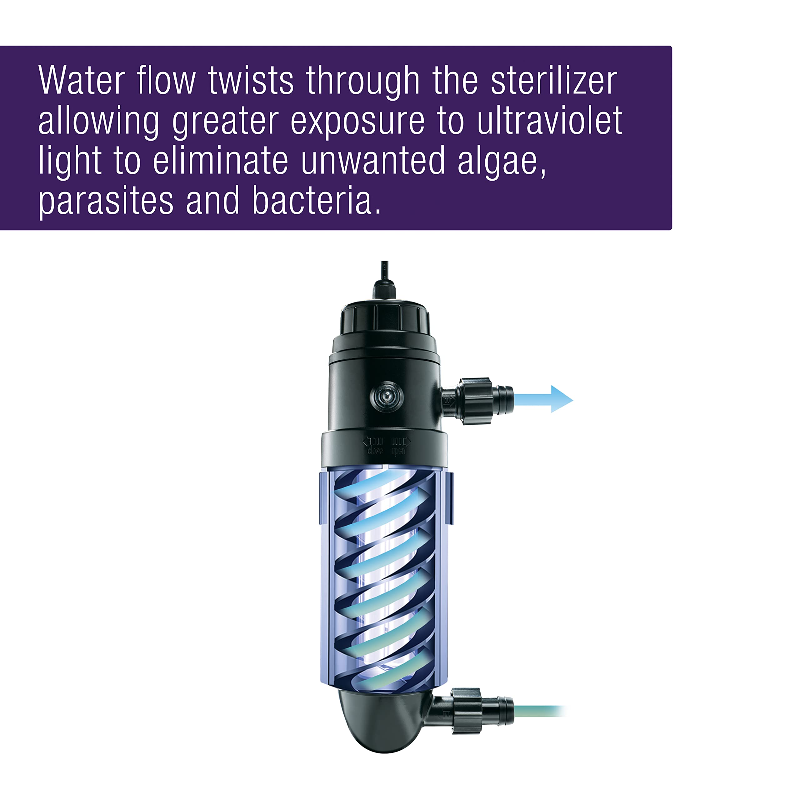 Coralife Turbo-Twist 12X UV Sterilizer for Saltwater Aquariums up to 500 Gallons - Marine Fish Tank Water Purifier for Reef & Coral Tanks