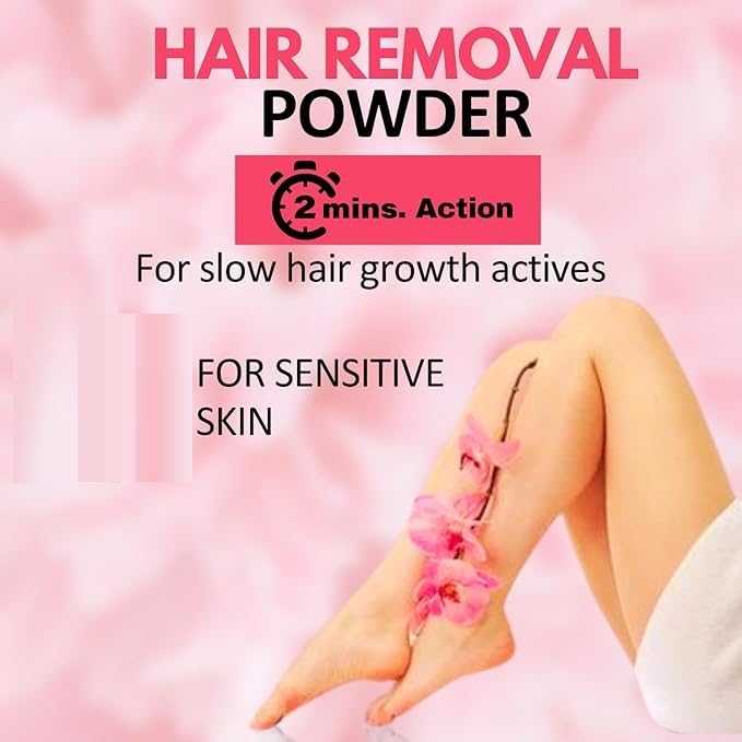 Best Hair Removal Powder for Women & Men - 100g Natural & Painless Depilatory Cream - Smooth Skin for Bikini, Legs, Arms & Body - At-Home Waxing Alternative