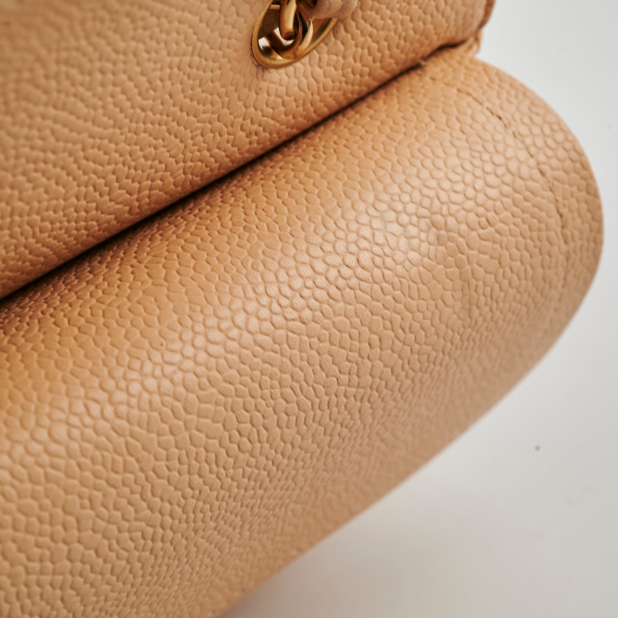 Chanel Classic Flap Bag Caviar Leather M/L Beige Claire - Luxury Designer Handbag for Women, Perfect for Work, Evening & Special Occasions