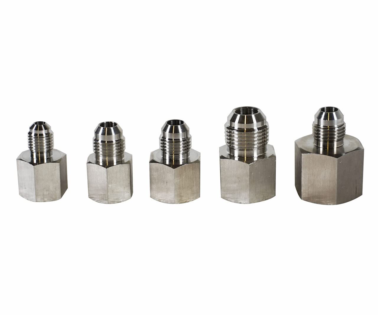 37° Female JIC to Male JIC Hydraulic Adapter - Stainless Steel Fittings (1/4