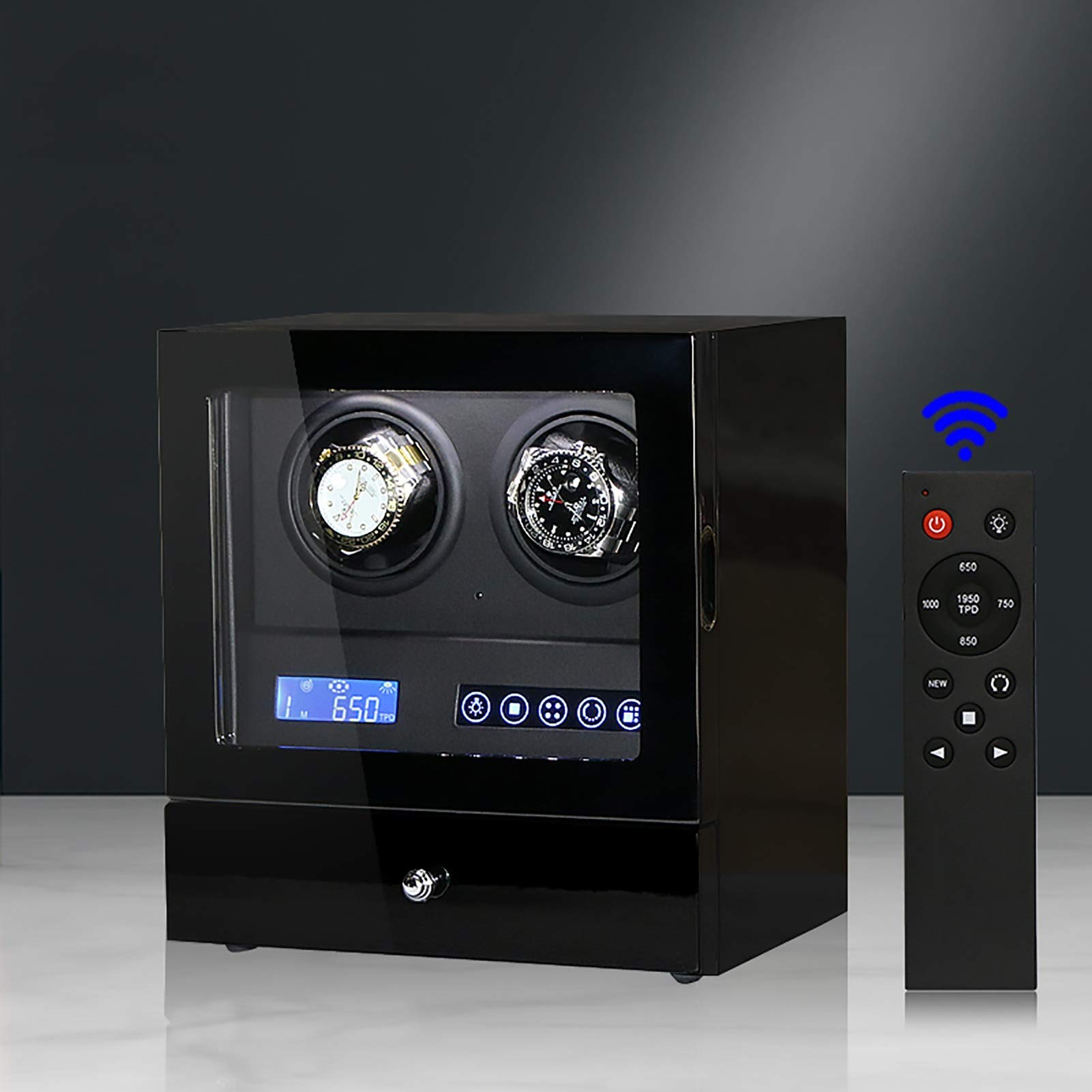 2-Slot Automatic Watch Winder - LCD Control Vertical Rotating for Mechanical Watches | Perfect for Watch Storage & Display