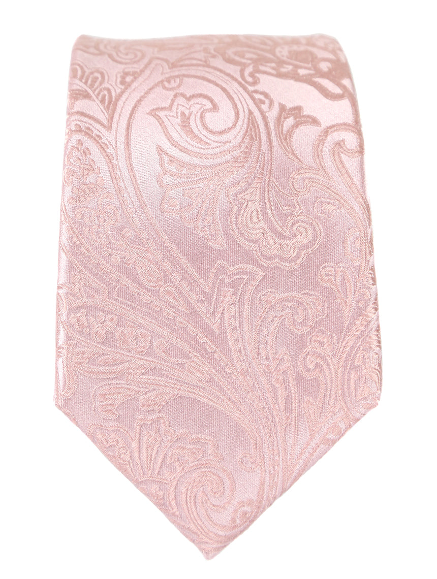 DÉCLIC Classic Paisley Tie for Men - Dusky Pink Silk Necktie | Perfect for Weddings, Business Meetings & Formal Events