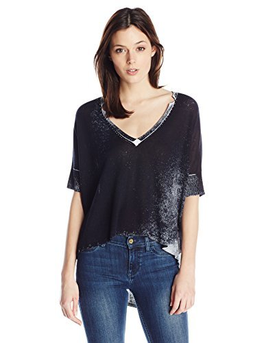 525 America Women's Hi/Lo Boxy Spray Dye T-Shirt | Casual Comfort Fit Short Sleeve Top | Perfect for Summer Outings, Beach Days & Weekend Wear