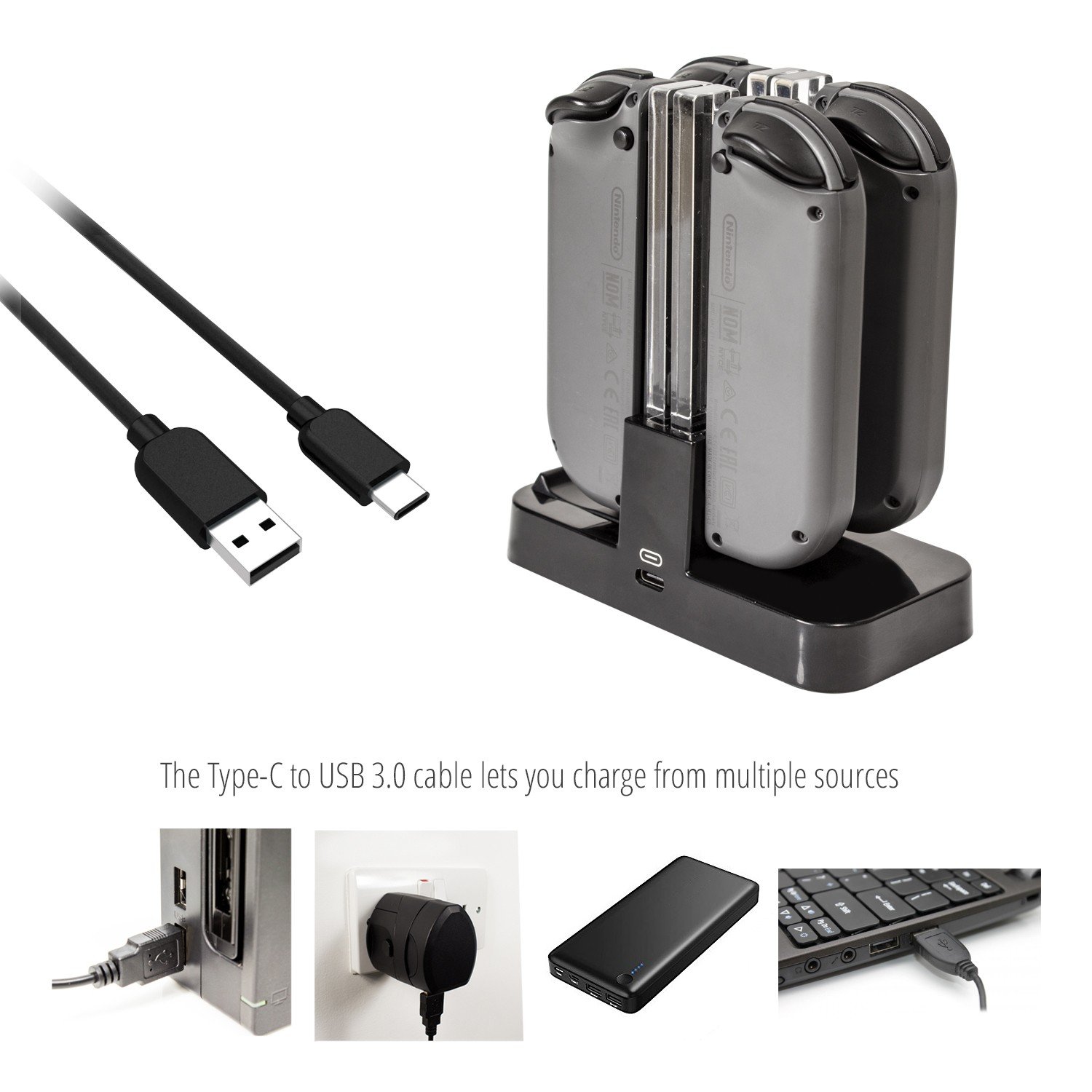 Orzly Joy-Con Charging Dock & VR Headset for Nintendo Switch - Fast Charging Station & Virtual Reality Gaming Accessories for Nintendo Switch Console (Perfect for Multiplayer Gaming & VR Adventures)