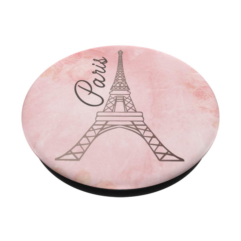 Vintage Pink Paris Eiffel Tower PopSockets PopGrip - Swappable Phone Grip for iPhone, Samsung & Tablets | Perfect for Travel, Selfies & Everyday Use