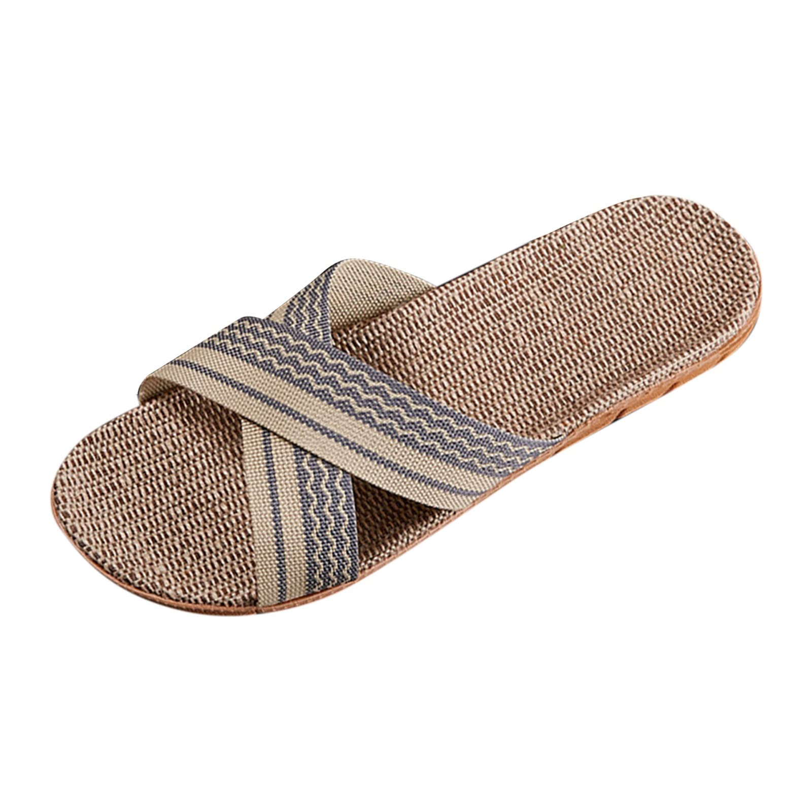 Women's & Men's Comfortable Thick-Soled Indoor Slippers - Breathable Sandal Style House Shoes for Home, Spa, Yoga & Relaxation | Silent Soft Sole Non-Slip Slippers (White)