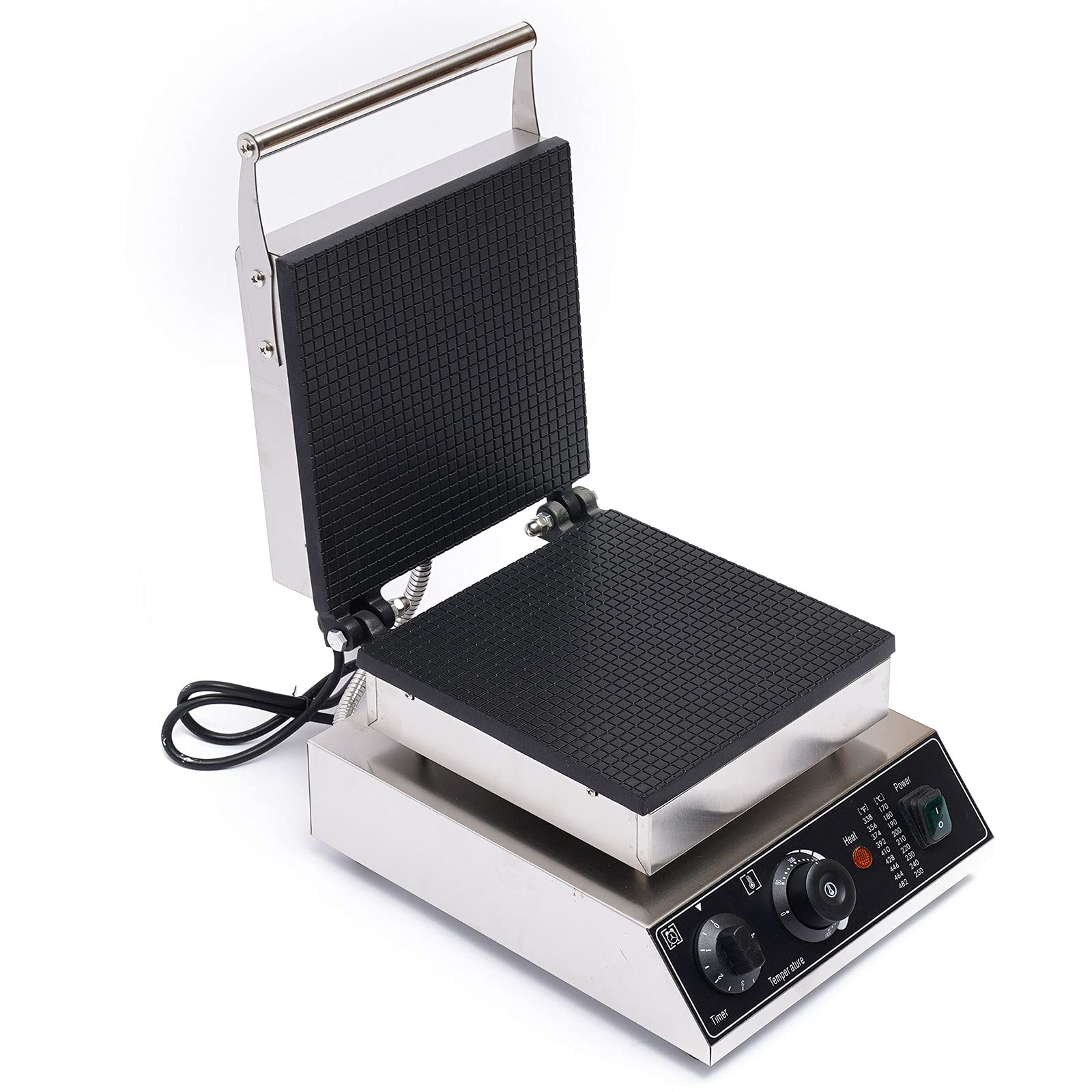 Nonstick Electric Waffle Maker Machine with Temperature & Time Control - Round Shape Commercial Waffle Iron for Restaurants, Bakeries, Snack Bars & Home Kitchens (110V, US Plug) - Perfect for Breakfast, Brunch, Desserts & Party Snacks