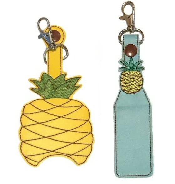 Pineapple-Shaped Hand Sanitizer & Lip Balm Holder - Cute Keychain for Purse, Backpack, Gym Bag - Perfect for Travel, Office, School, and Everyday Use