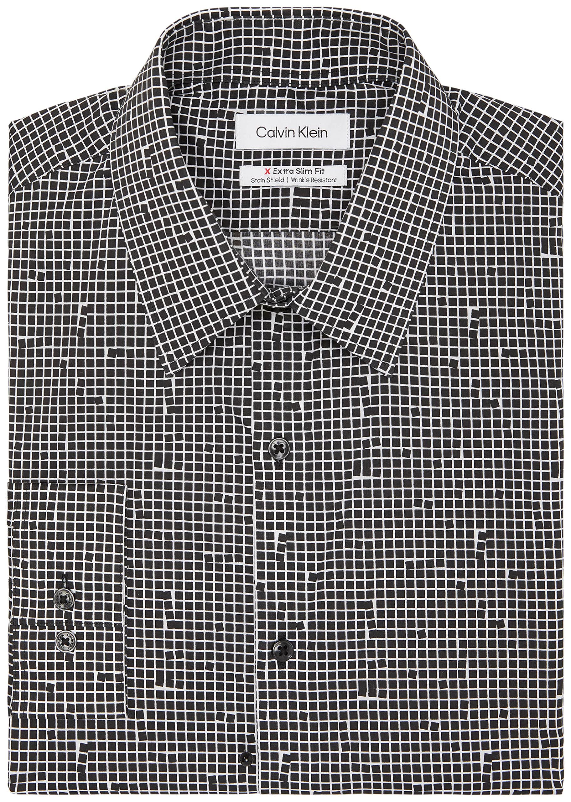 Calvin Klein Men's Slim Fit Dress Shirt - Wrinkle & Stain Resistant Formal Shirt for Business, Office & Special Occasions