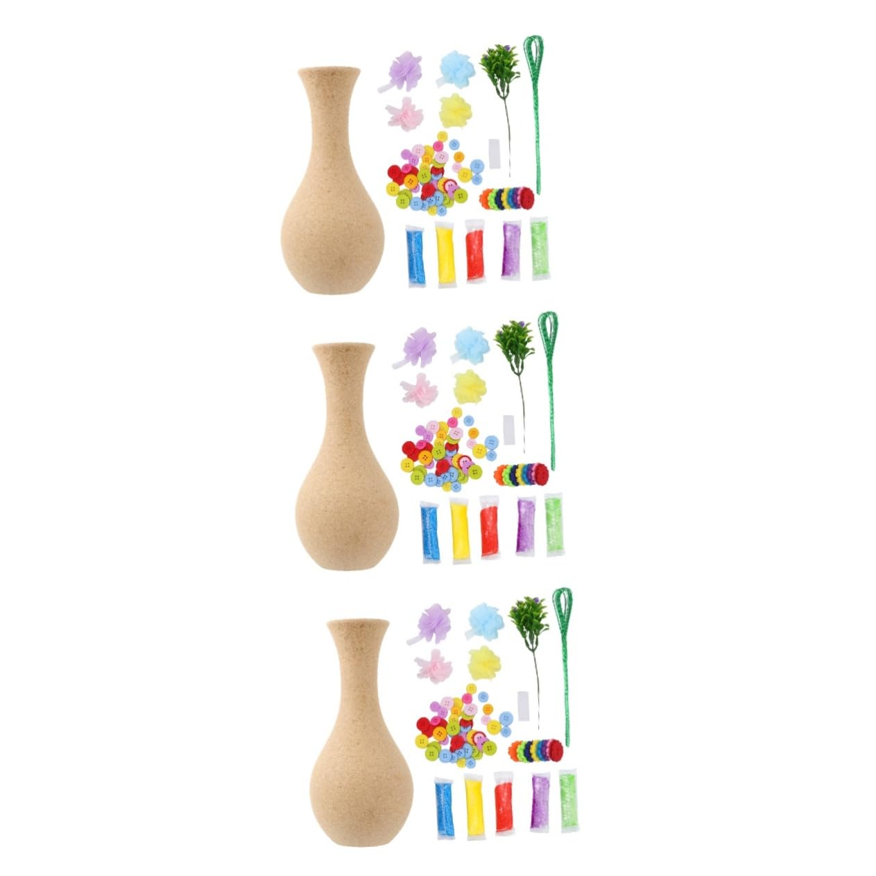 Totority 6 Sets DIY Vase Craft Kit for Kids - Flower Bouquet Making, Artificial Flower Decor, Plastic Flower Stand - Creative Art Supplies for Toddlers & Children (Perfect for Birthday Gifts, Classroom Activities & Home Decor Projects)