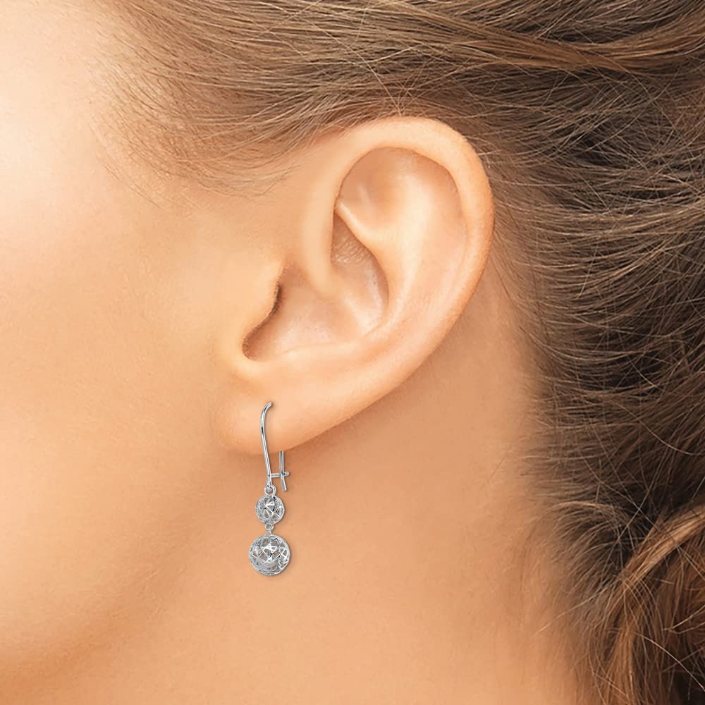 925 Sterling Silver Filigree Ball Dangle Earrings for Women - Elegant Vintage Jewelry for Party, Wedding & Everyday Wear