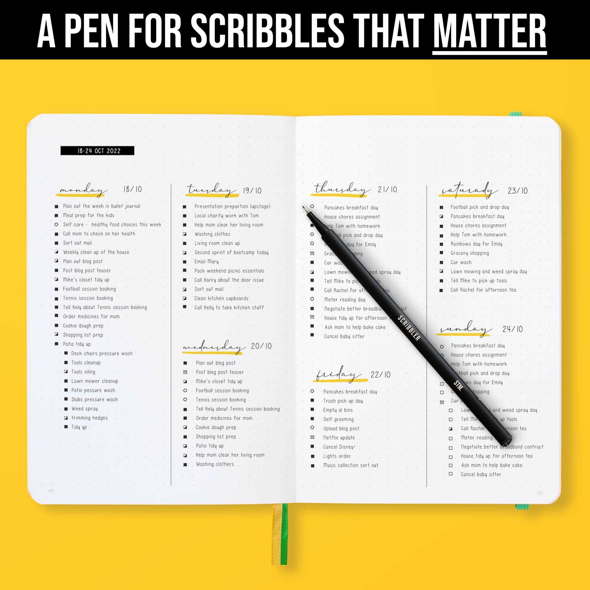 Scribbles That Matter Premium 0.7mm Fineliner Pen Set of 5 - Smooth, Precise, Ergonomic Black Ink Pens for Journaling, Planning, Sketching | Perfect for Bullet Journals, Art Projects & Note Taking
