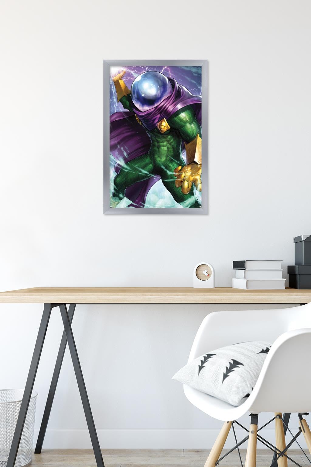 Marvel Comics Mysterio Miles Morales Spider-Man #6 Wall Poster - 22.4x14.7 Inch Silver Framed Art Print for Home, Office & Game Room Decor | Superhero Collectible Gift for Fans