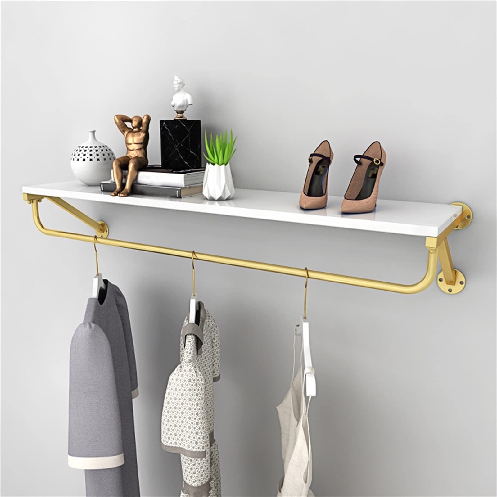 Modern Wall-Mounted Coat Rack with Shelf - Space Saving Clothes Organizer for Entryway & Bedroom