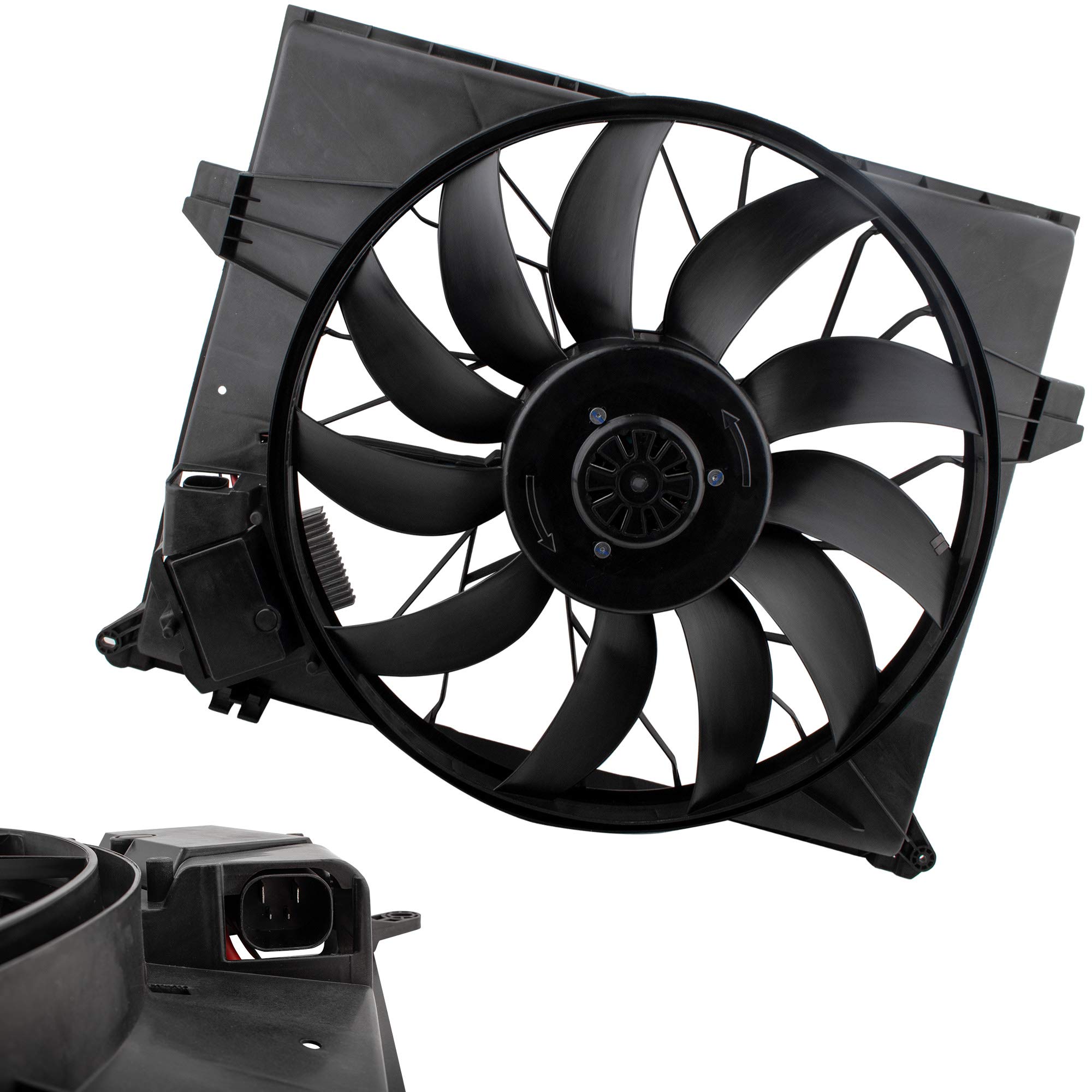 BOXI 1645000093 Radiator Cooling Fan Replacement for Mercedes-Benz GL320 R320 2007-2009, GL350 2010-2012, GL450 2007-2012, GL500 GL550 2008-2012, ML320 2007-2008, ML350 2010-2011, ML550 2008-2011 - High Performance Engine Cooling Solution for Summer Driving & Off-Road Adventures