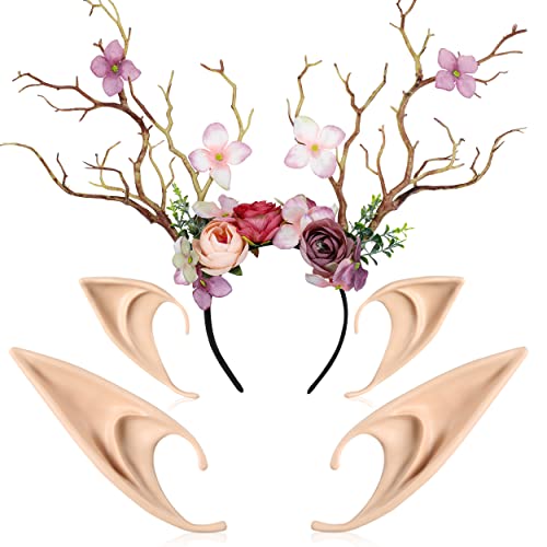 Pink Crown with Elf Ears Set