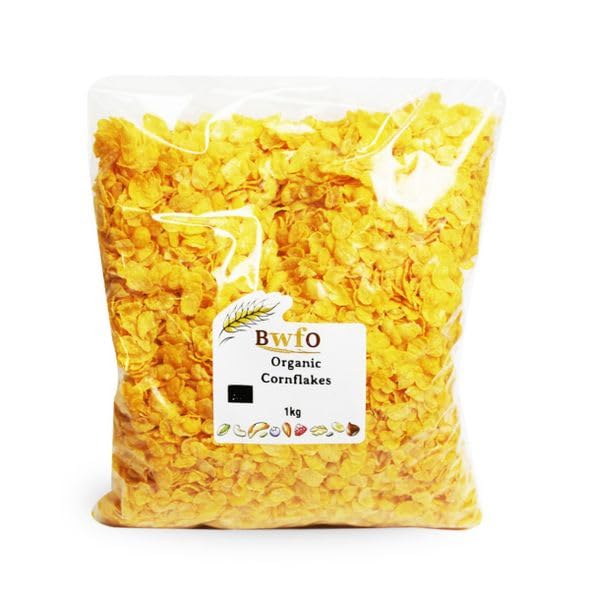Organic Cornflakes 1kg - Whole Foods Breakfast Cereal | Non-GMO, Gluten-Free | Perfect for Healthy Breakfast & Snacking