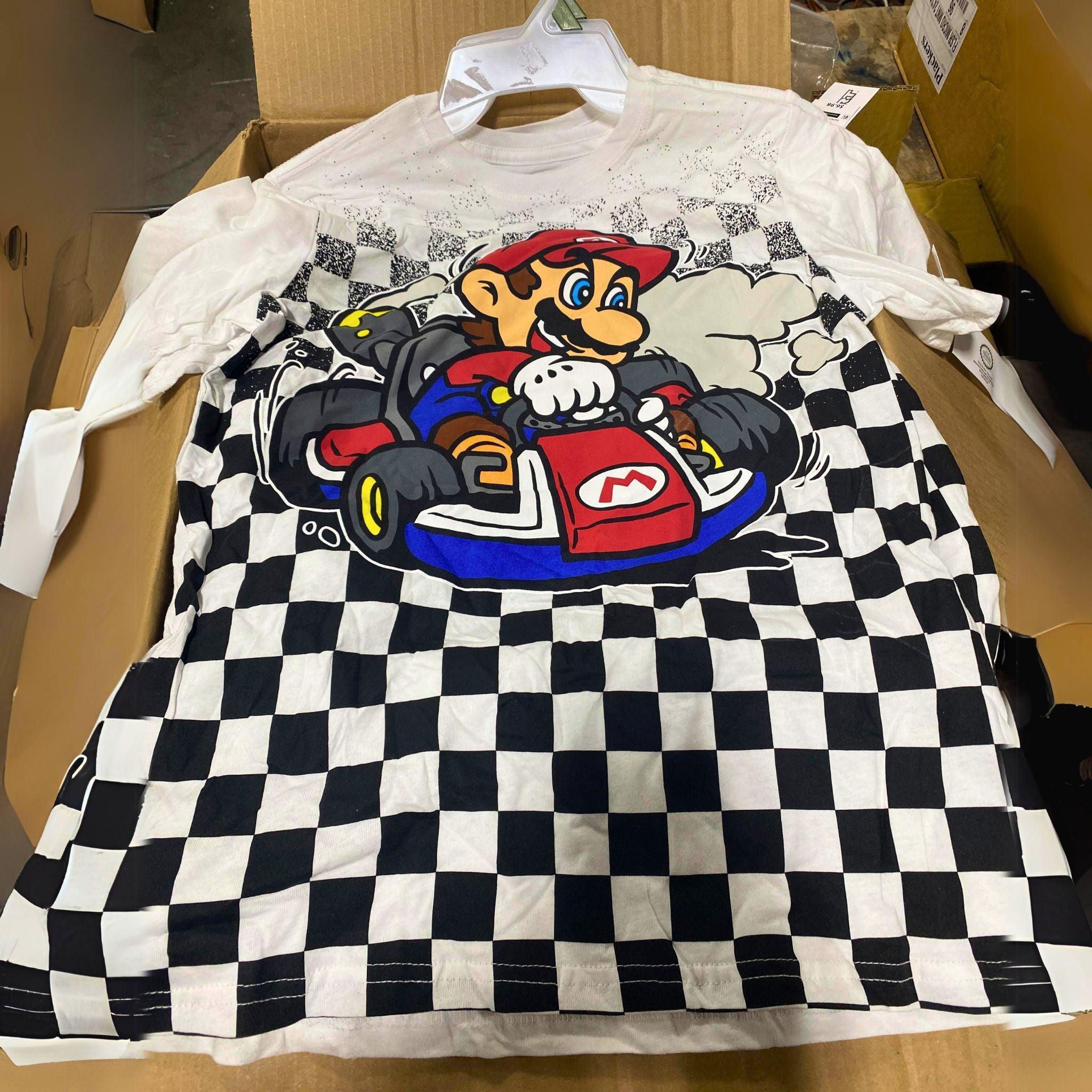 Super Mario Kart Boys T-Shirt Pack - 48 Pcs Lot in Various Sizes - Perfect for Birthday Parties, Gaming Events & Cosplay