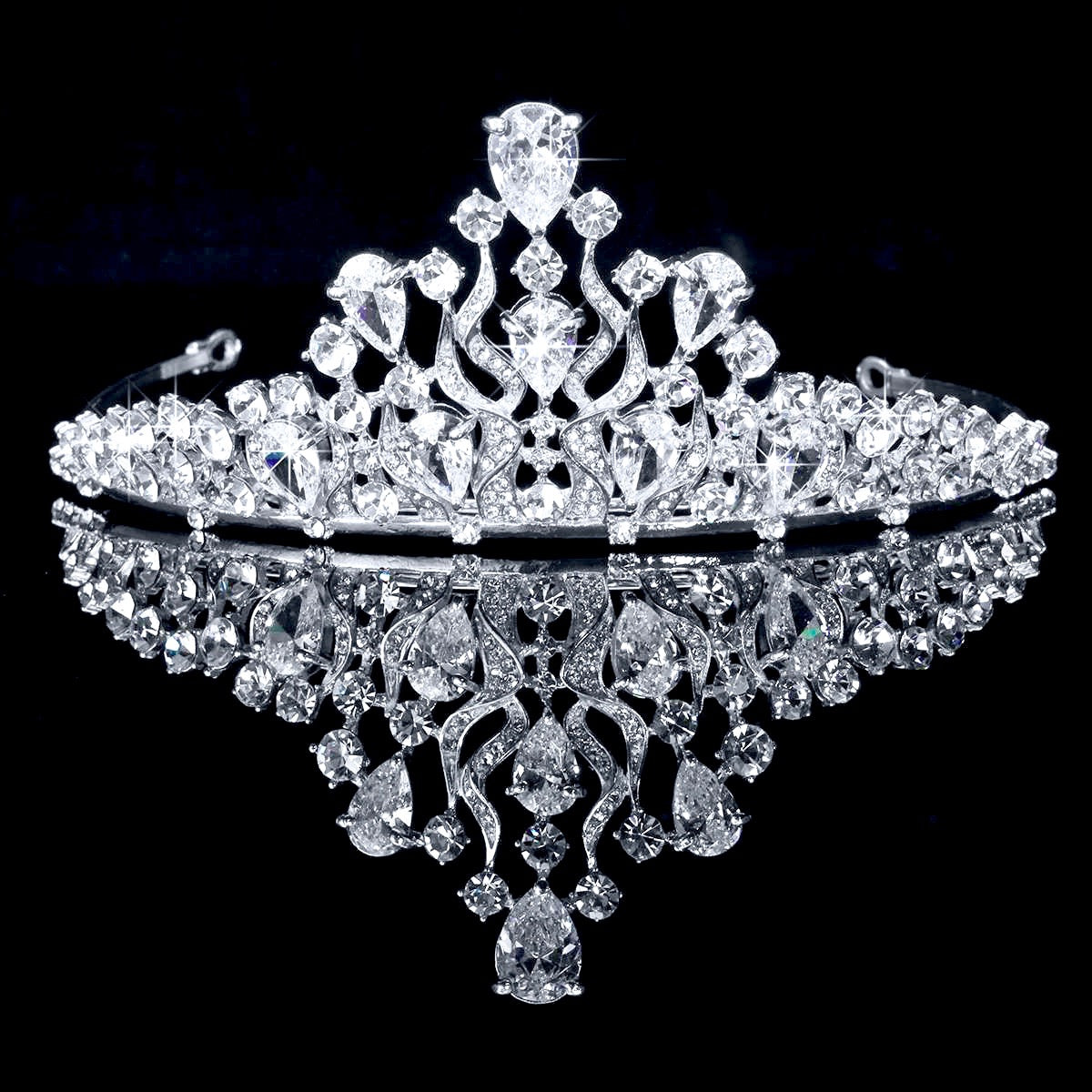 Felicia Silver Cubic Zirconia Bridal Tiara - Elegant Wedding Crown for Brides, Prom, Pageants & Special Occasions