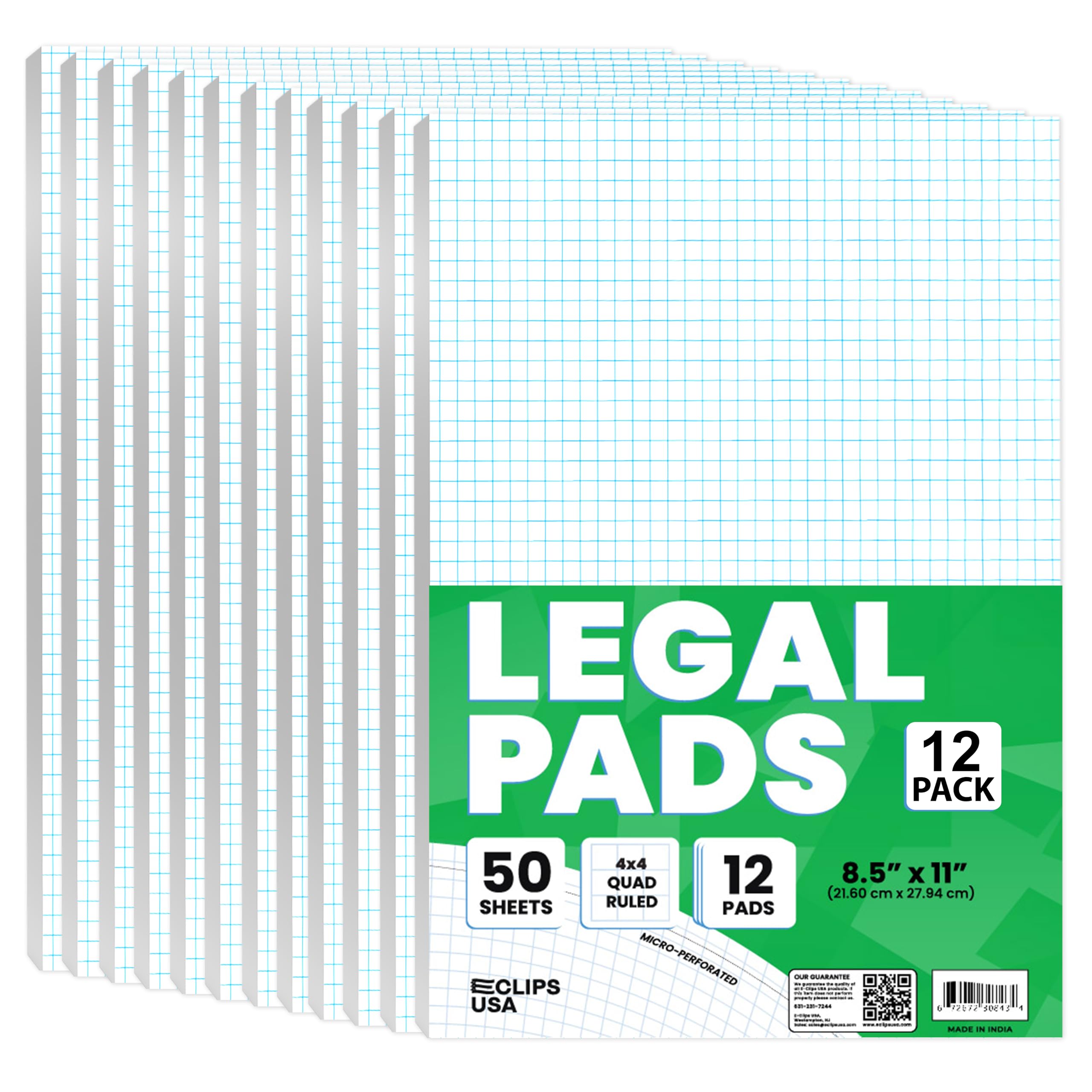 **4x4 Quad Ruled Graph Paper Notebook - 8.5