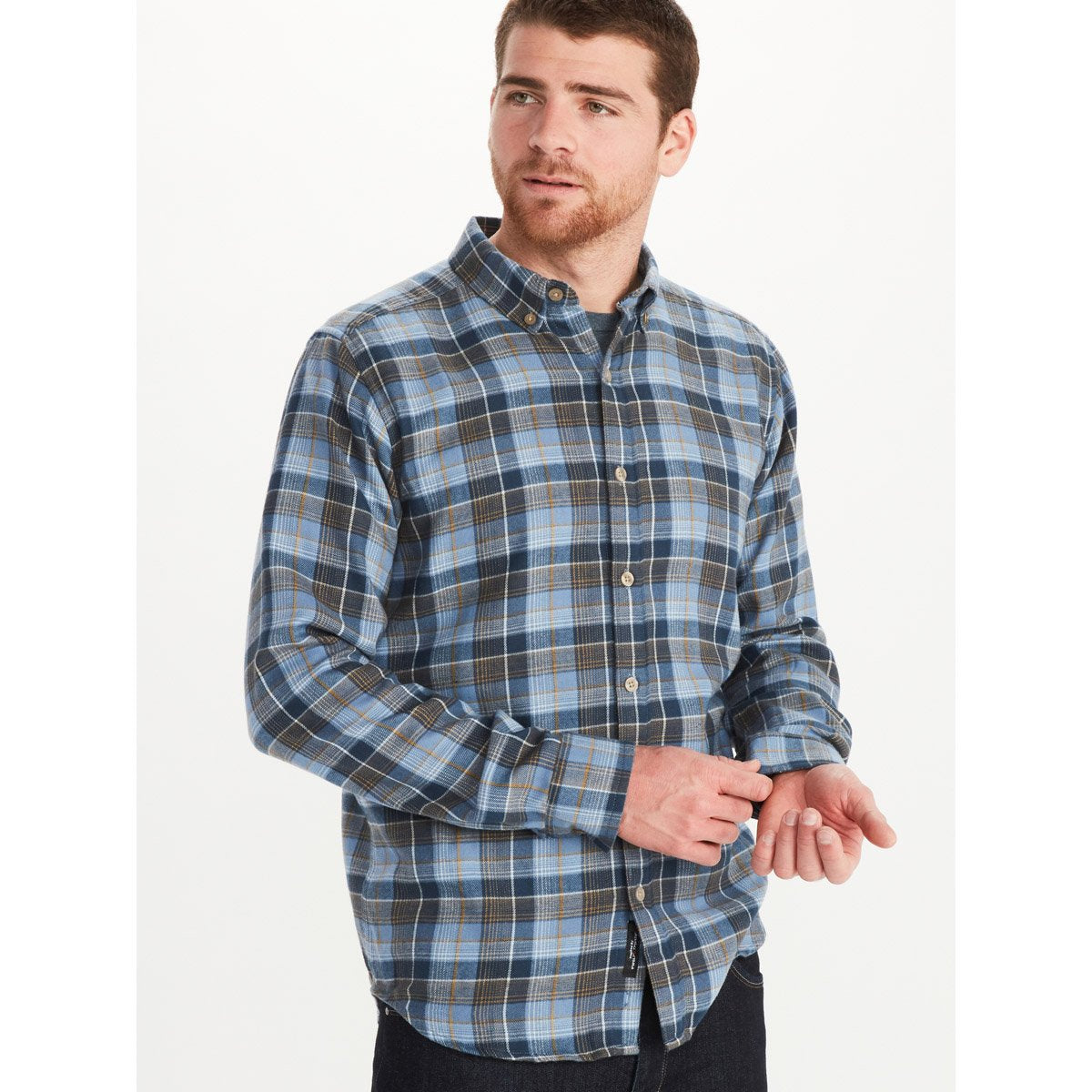 Men's Harkins Lightweight Flannel Long Sleeve Shirt - Soft Plaid Button Down for Casual Wear & Outdoor Activities