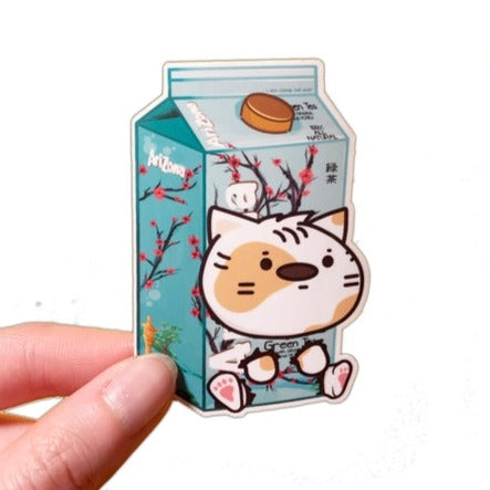 Arizona Iced Tea Drink Calico Cat Vinyl Sticker Decal for Laptops, Water Bottles & DIY Crafts - Cute Kawaii Japanese Style Decoration